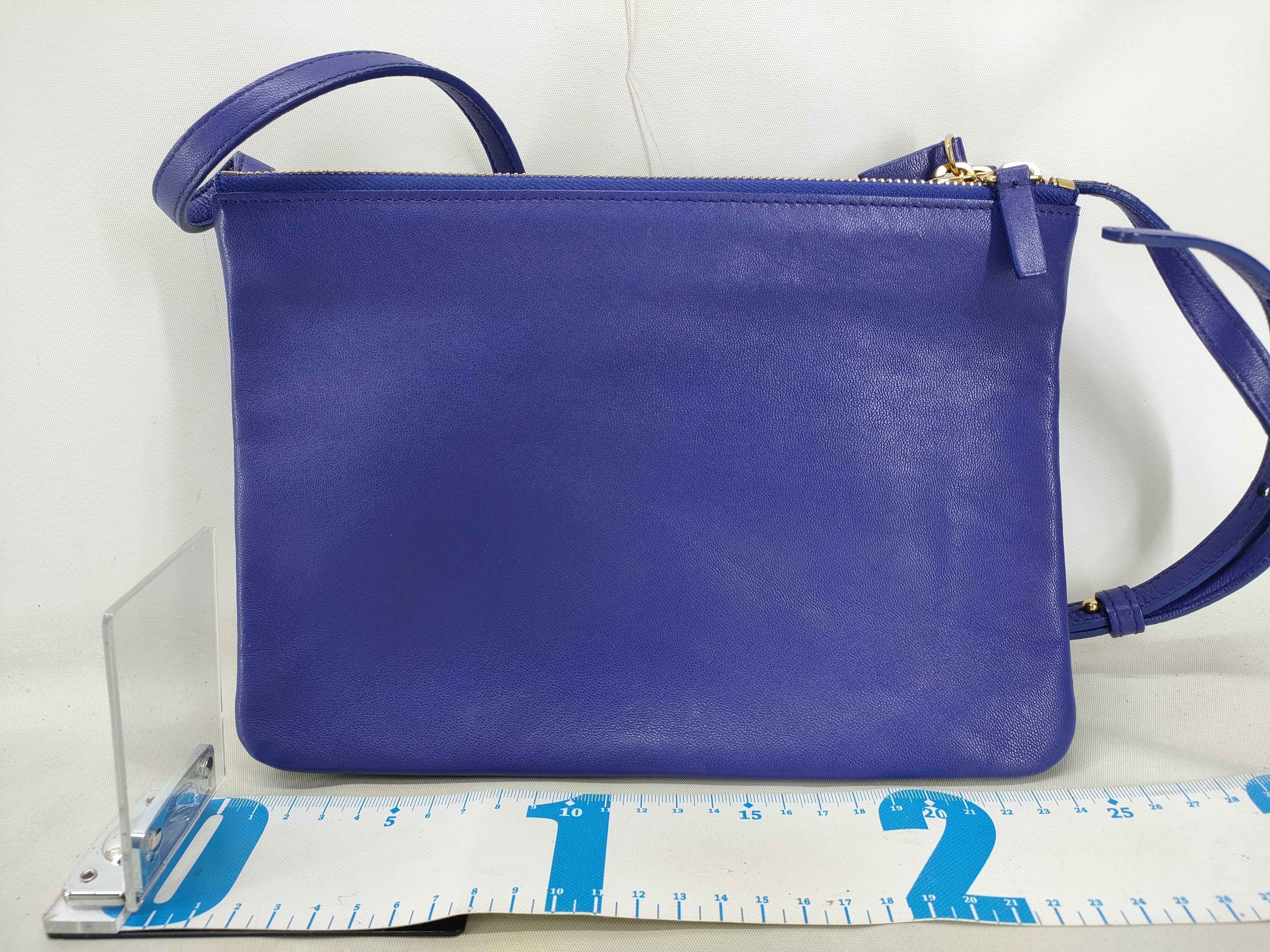 bag, Celine Trio leather shoulder bag, women's, purple shoulder bag — view 2