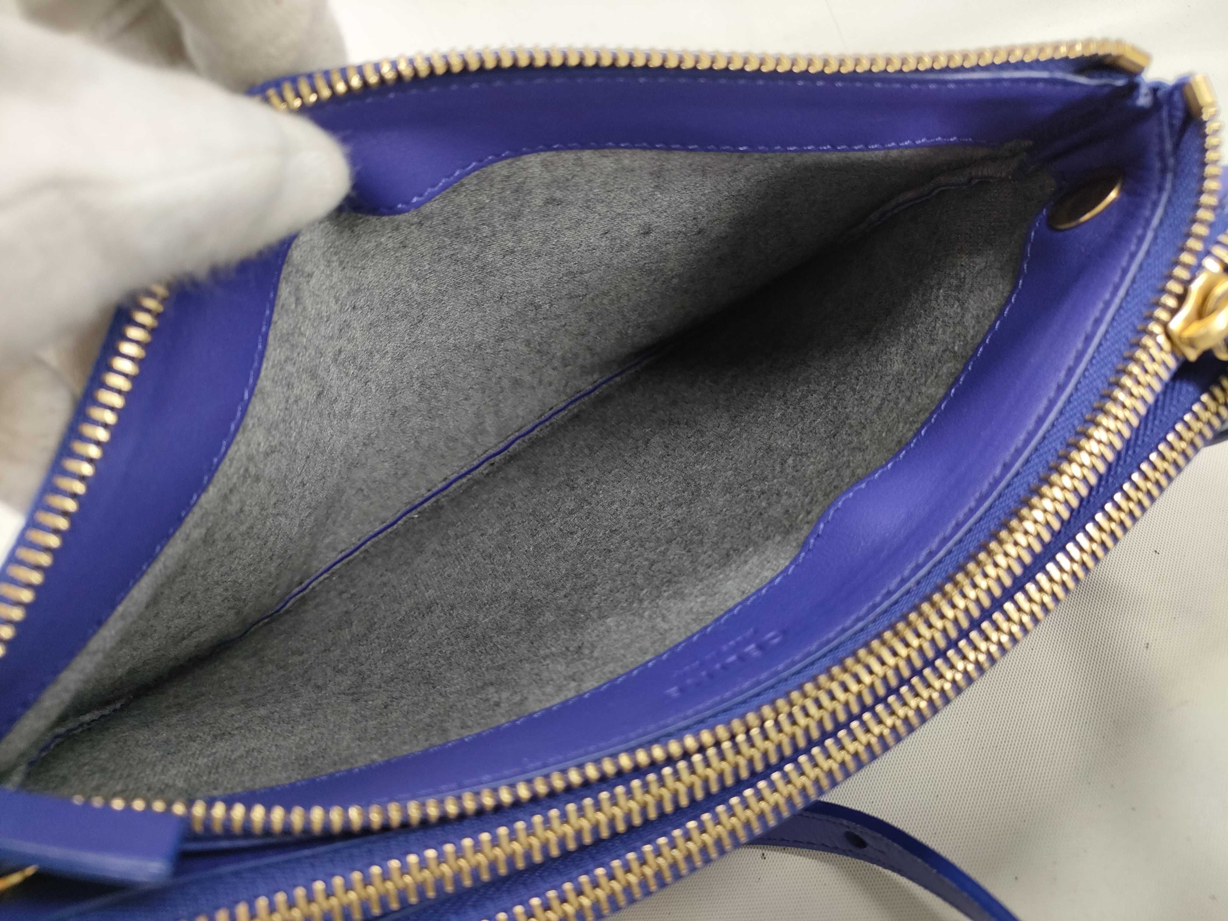 bag, Celine Trio leather shoulder bag, women's, purple shoulder bag — view 9