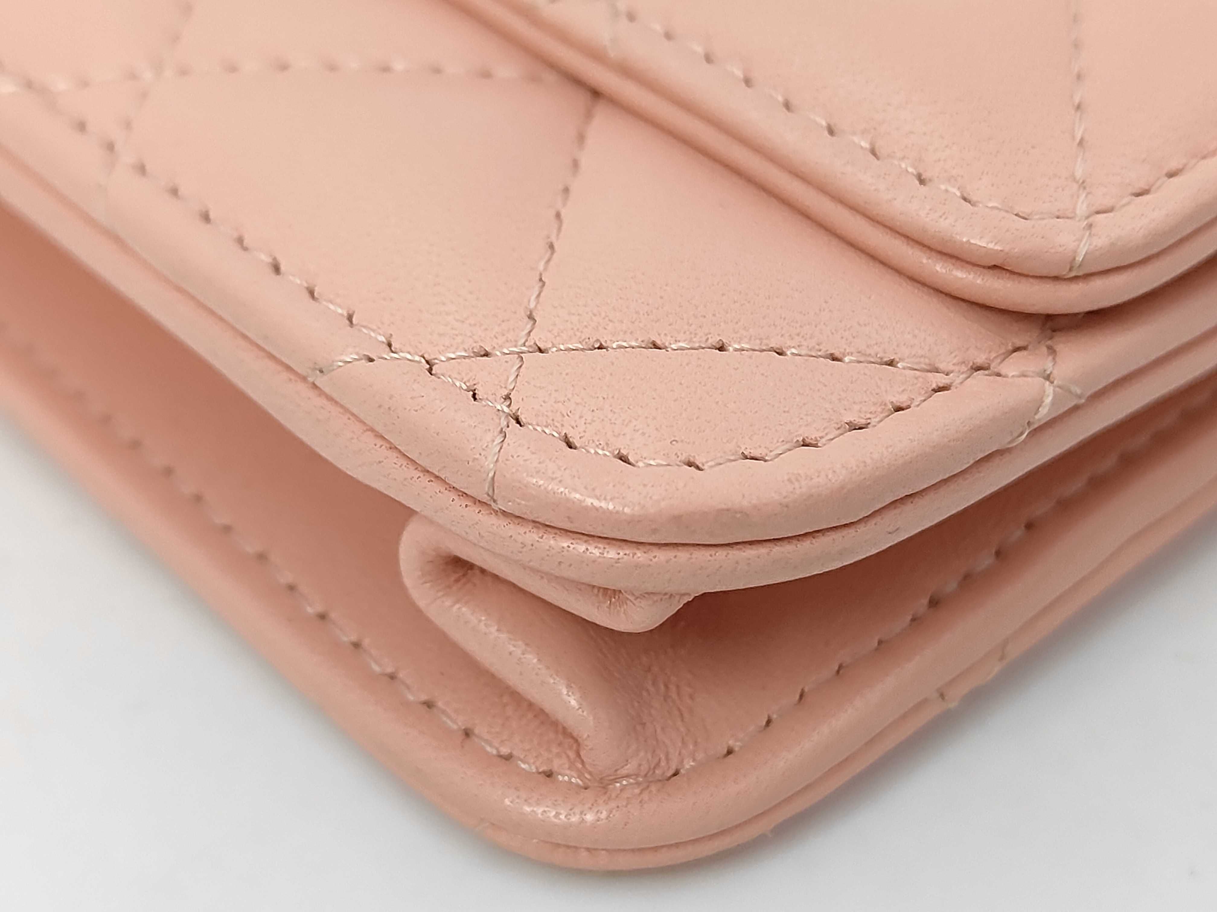 Trendy CC Matelassé Chain Wallet, Pink, Gold Hardware, 29270361, with Guarantee Card, Shoulder Bag — view 6