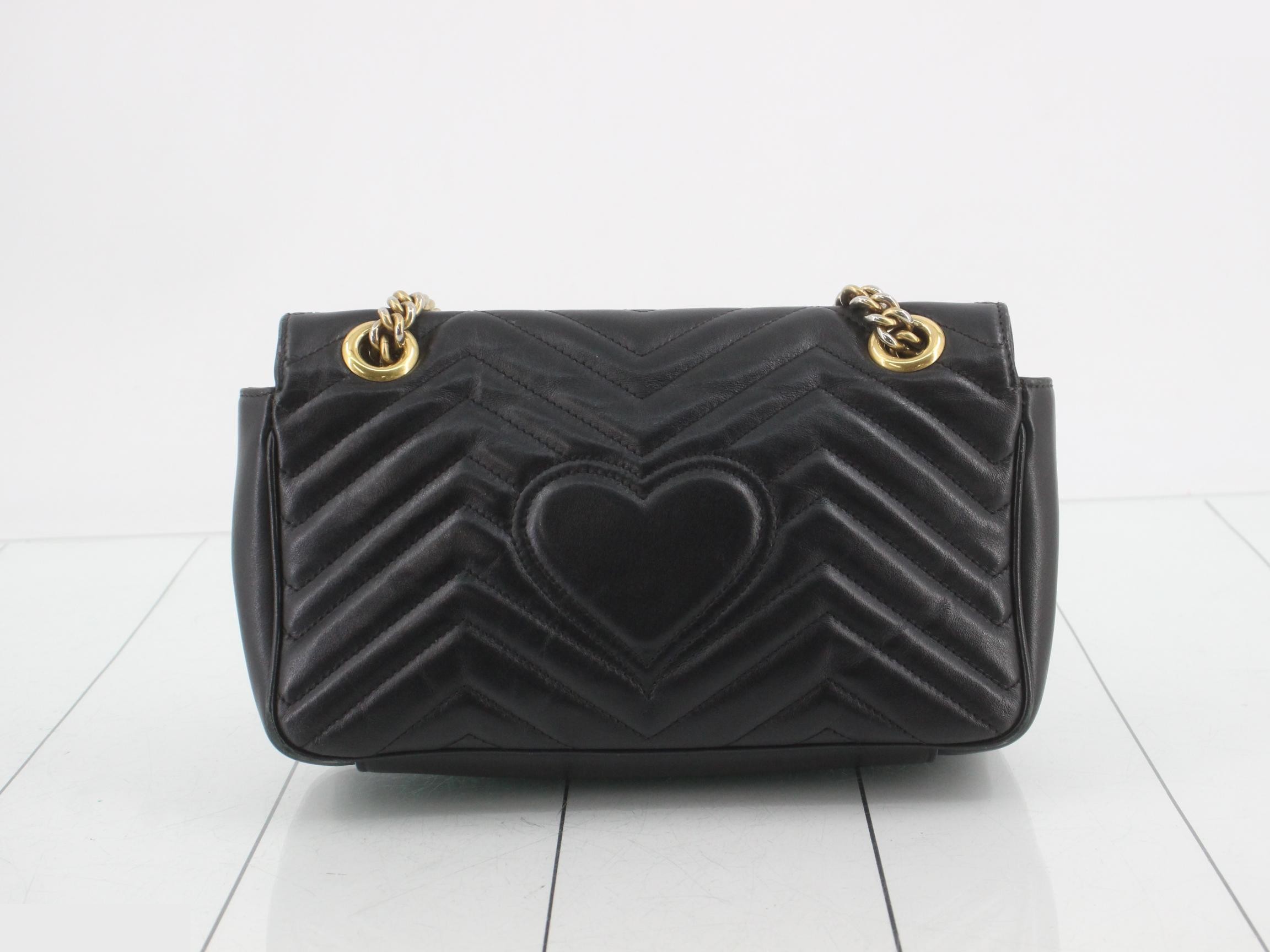 GG Marmont Black Leather Quilted Shoulder Bag — view 2