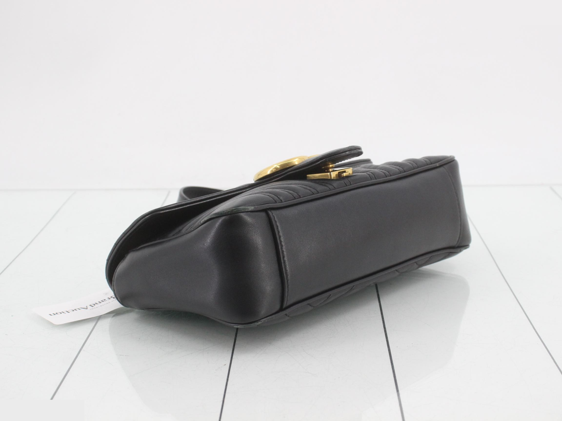 GG Marmont Black Leather Quilted Shoulder Bag — view 5