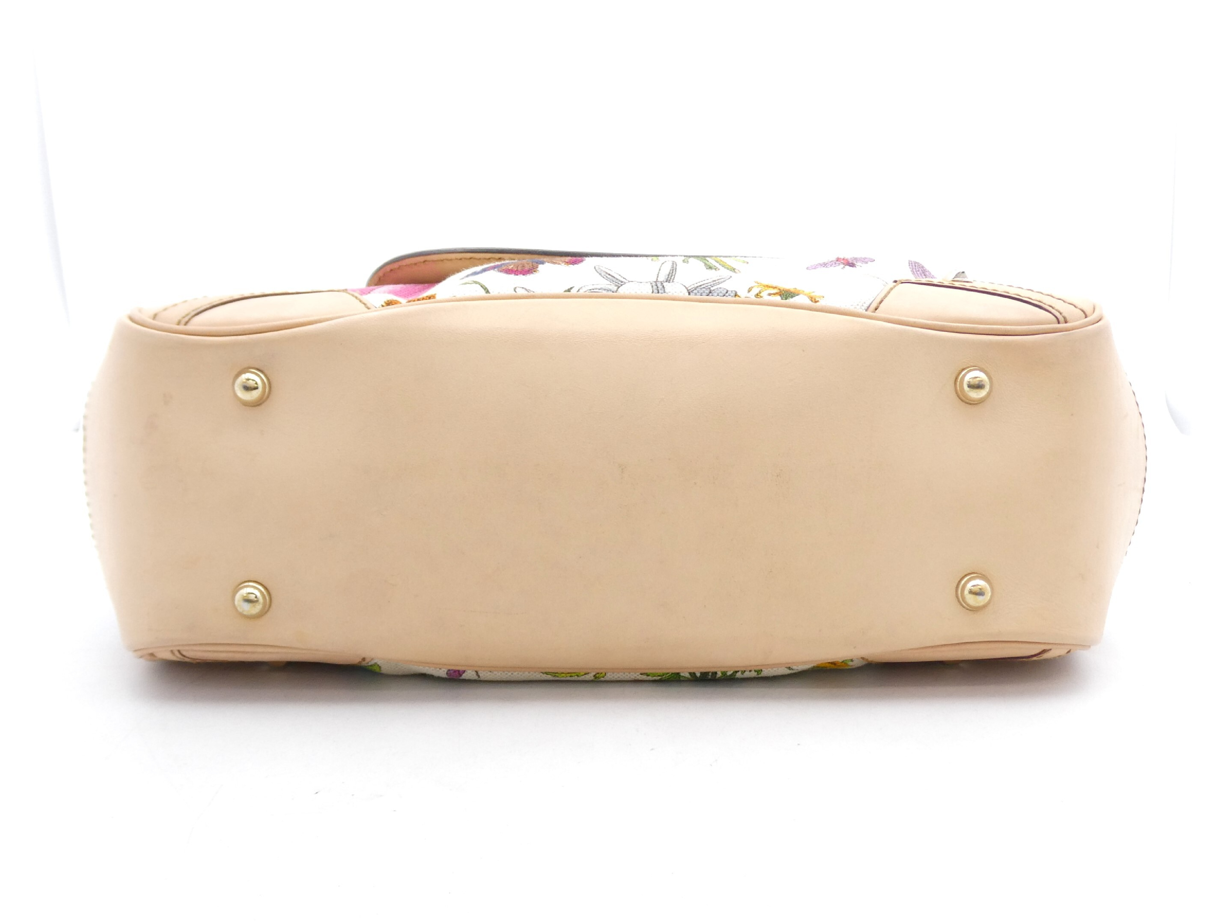 Bamboo Flora Canvas Leather Handbag — view 5