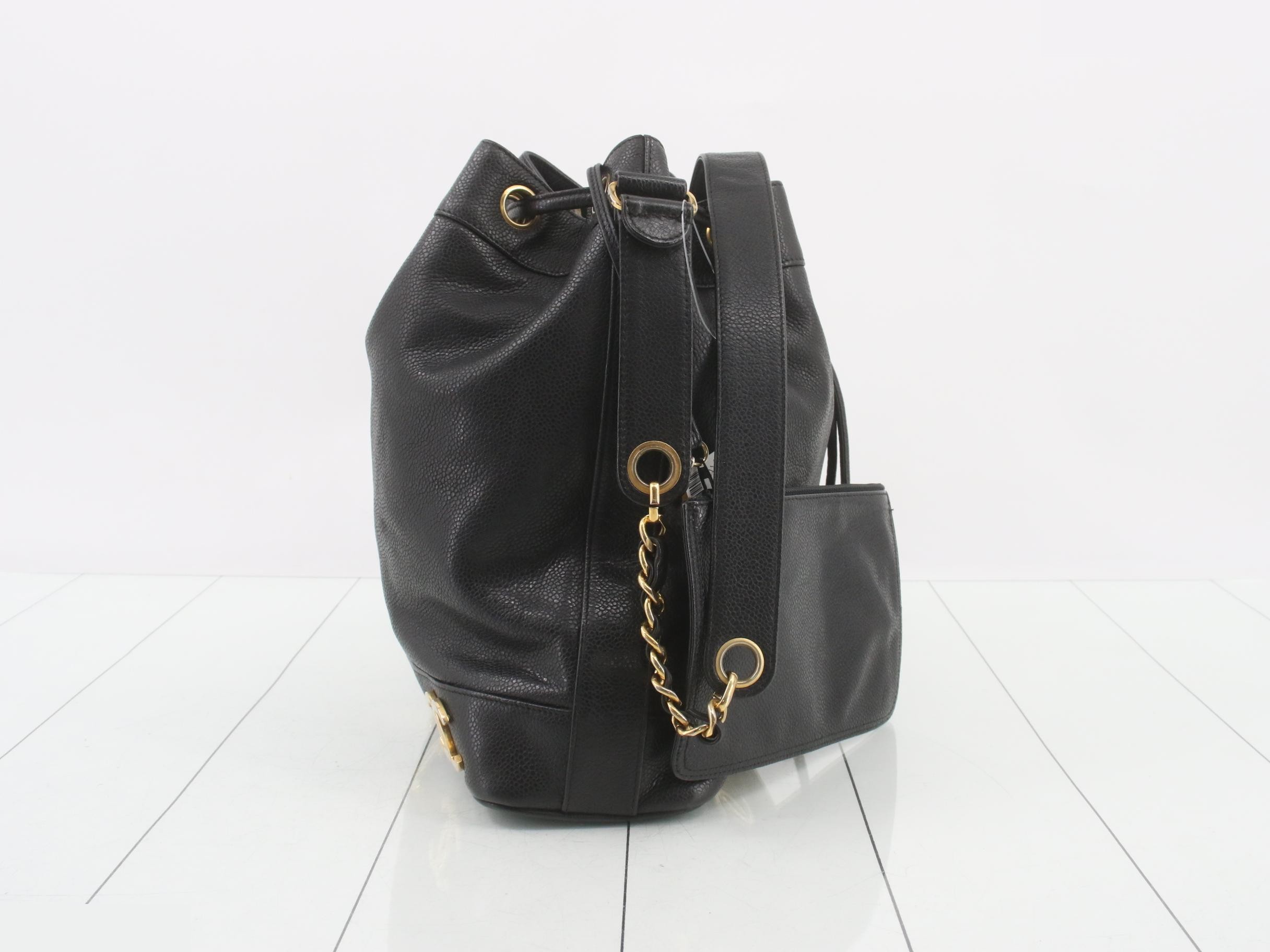 Triple Coco Chain Tote Bag, Caviar Skin, Black — view 4