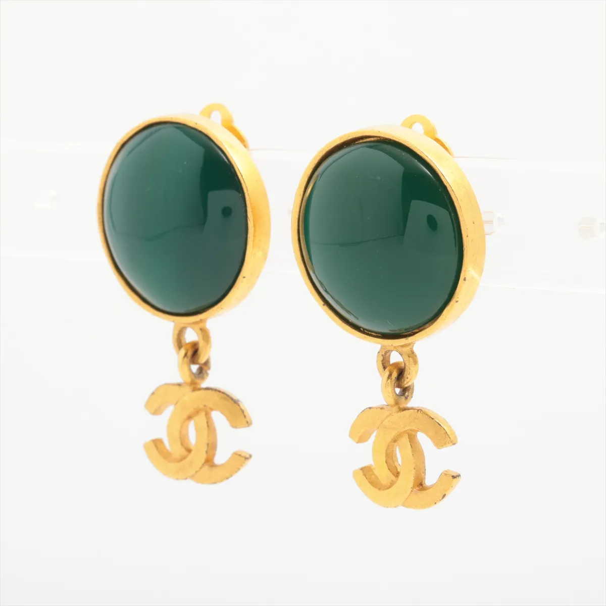 Cocomark 95A Earrings (for both ears) GP Gold x Green — view 3