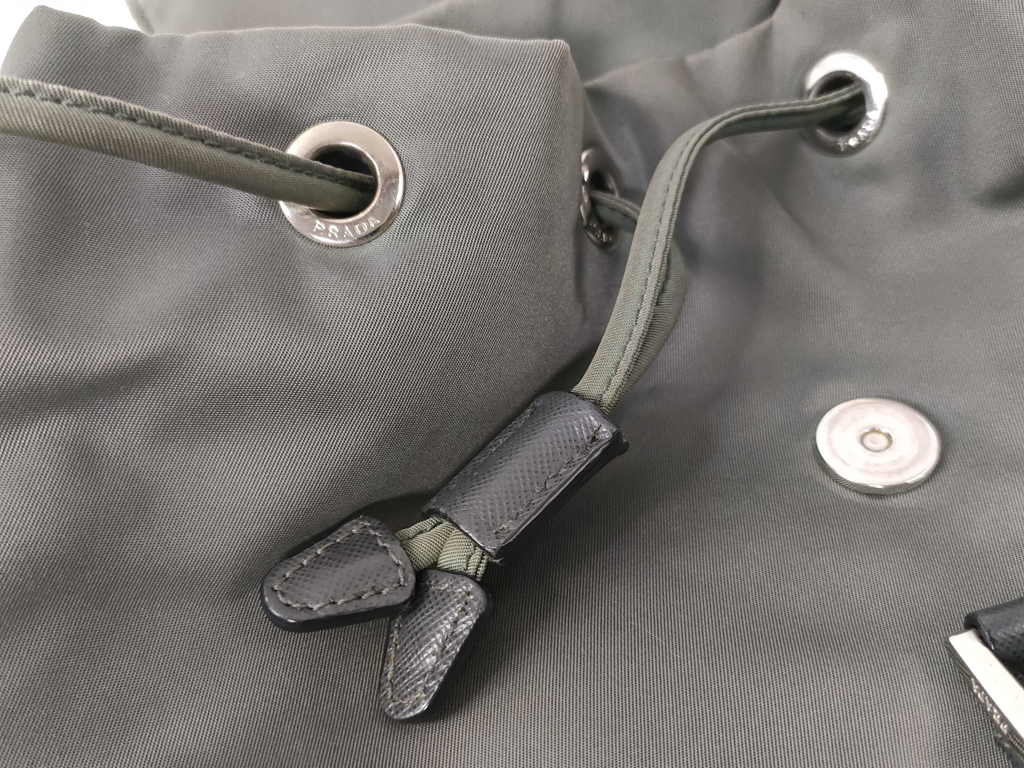 nylon backpack, gray-green rucksack — view 12