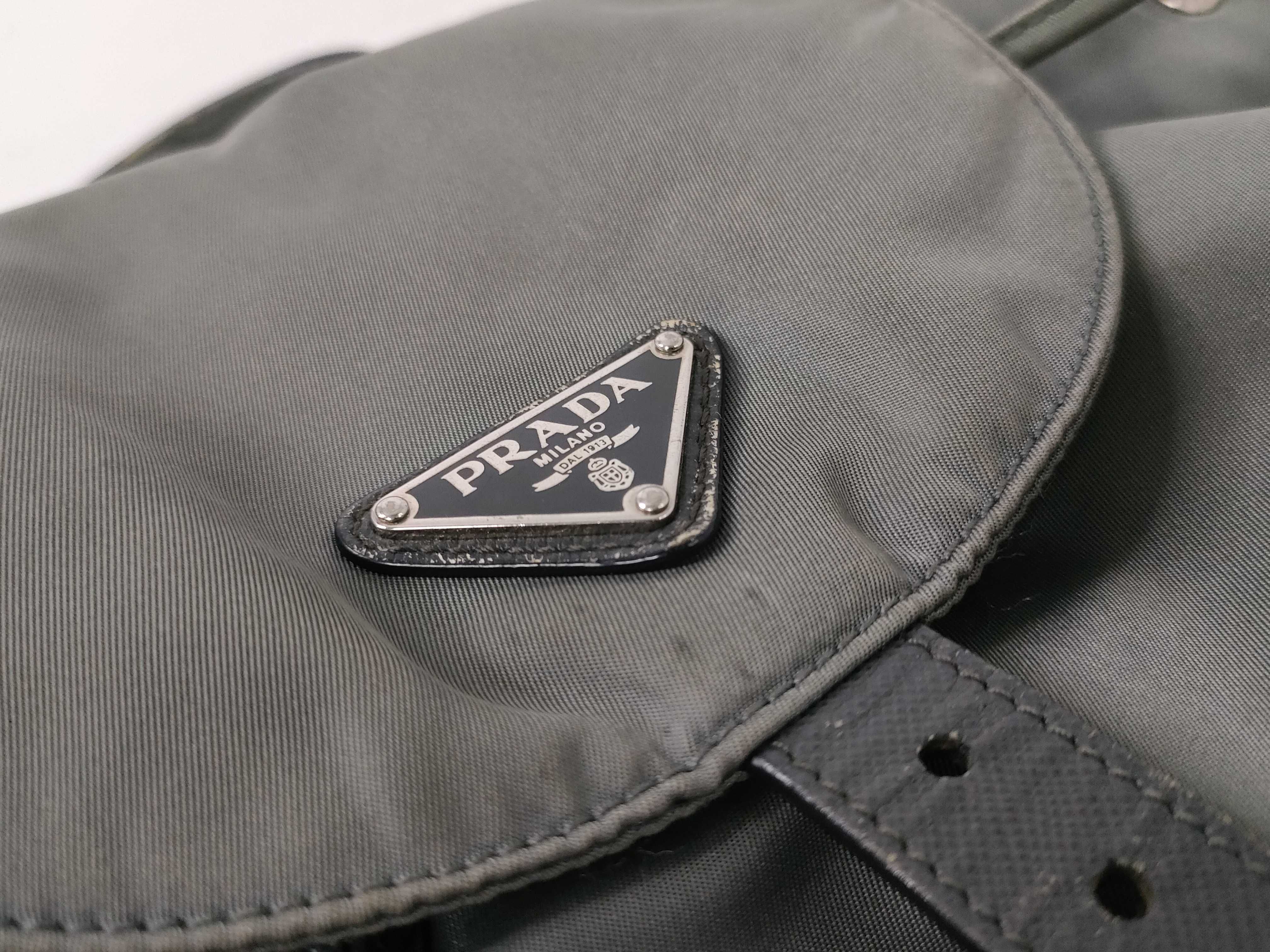 nylon backpack, gray-green rucksack — view 14