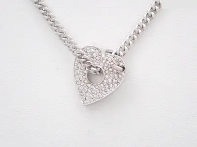 heart rhinestone necklace, chain approximately 38cm