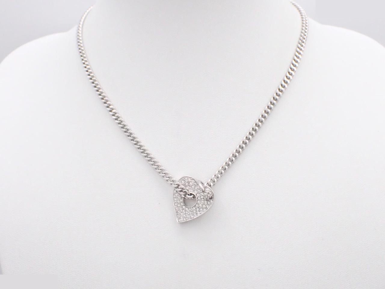 heart rhinestone necklace, chain approximately 38cm — view 3