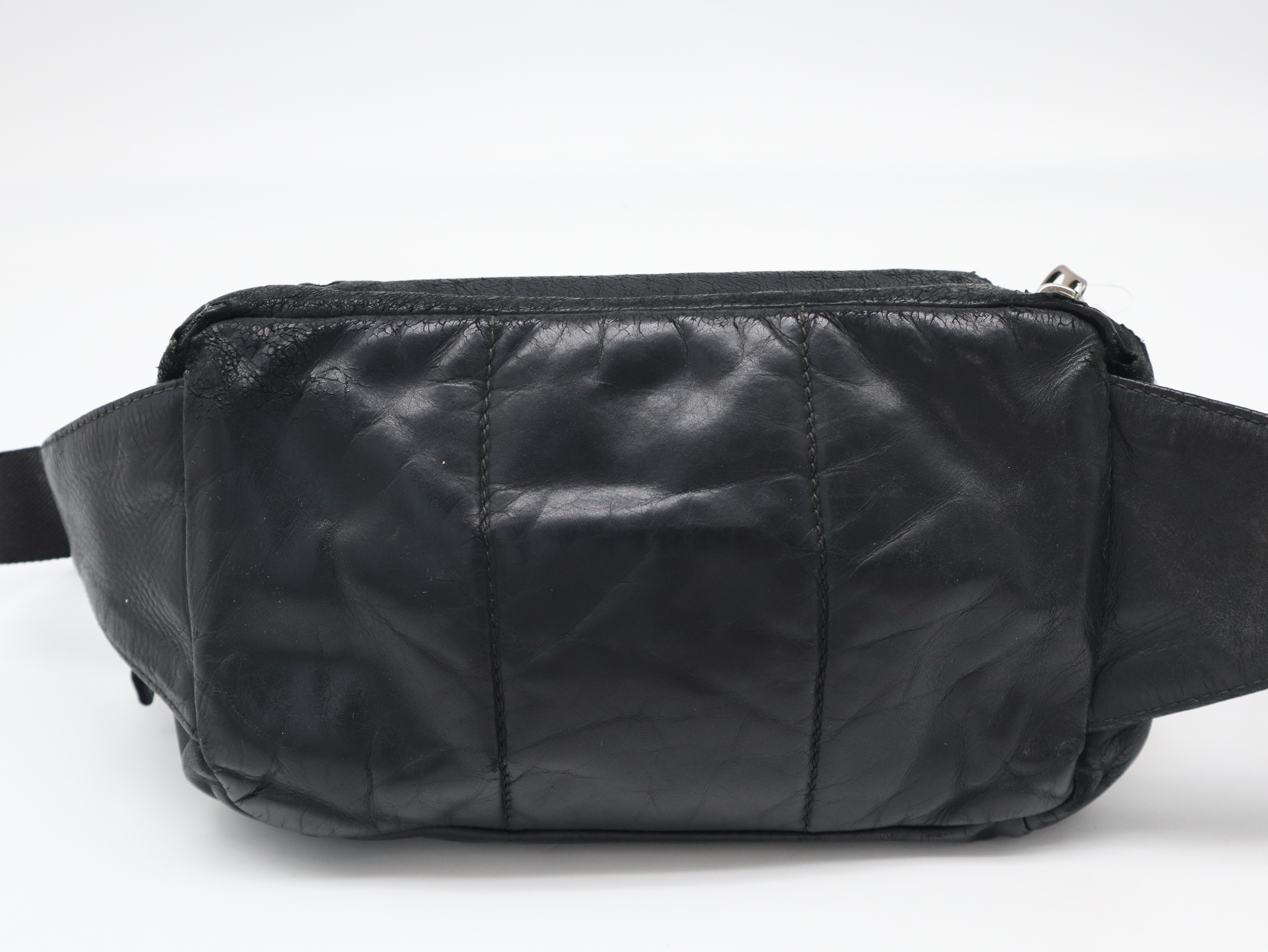 Intrecciato Leather Black Shoulder Bag — view 2