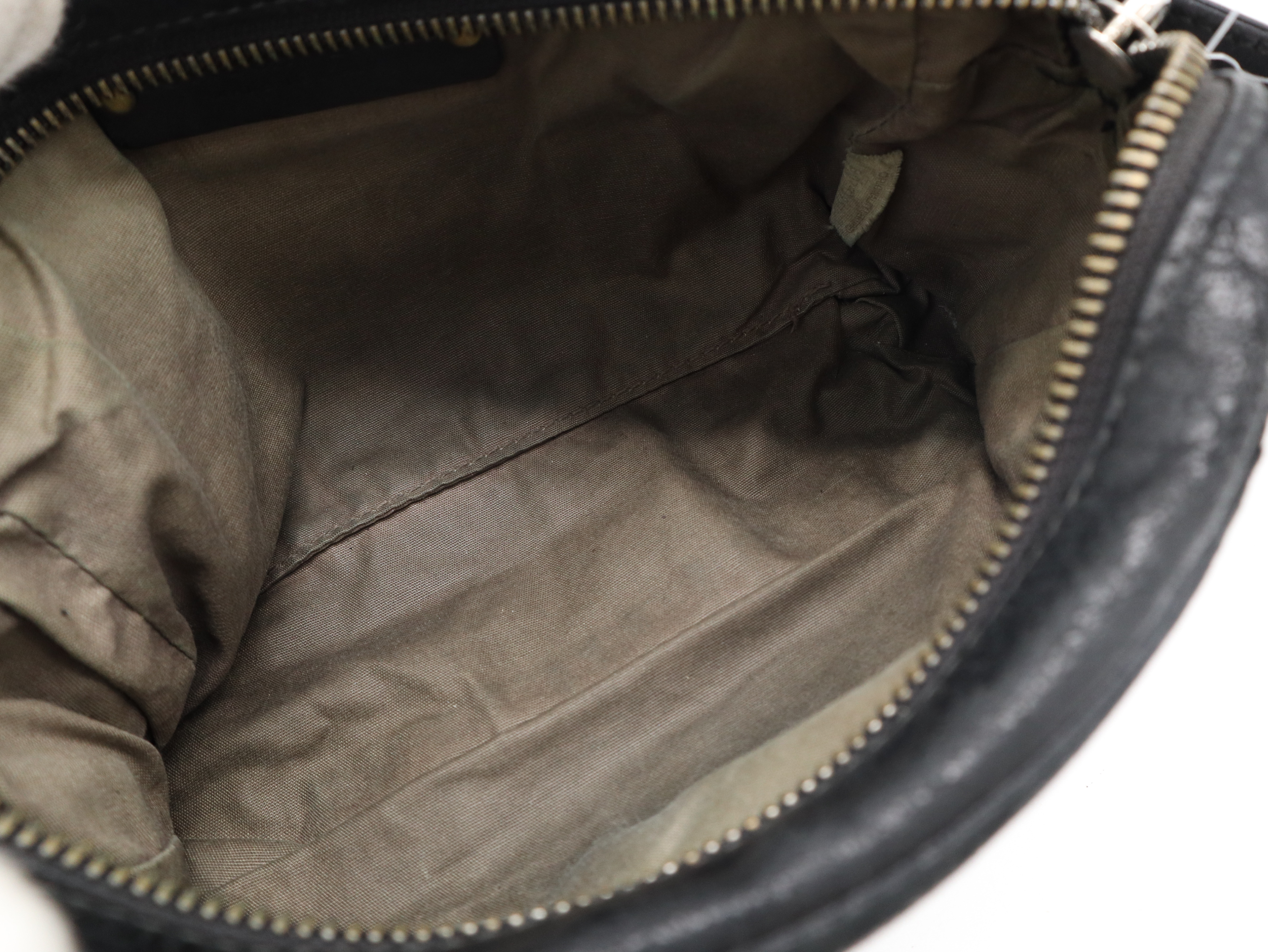 Intrecciato Leather Black Shoulder Bag — view 12