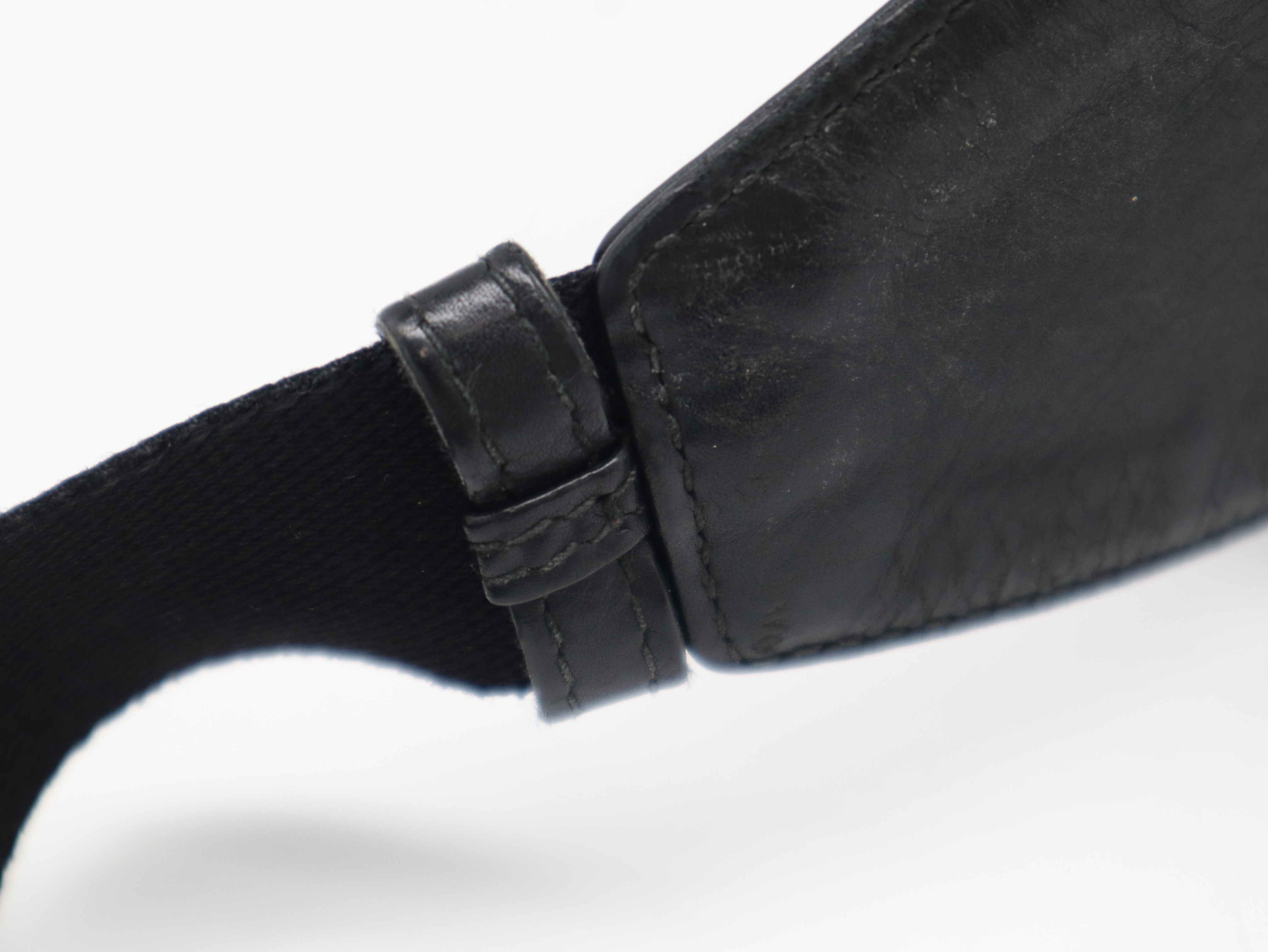 Intrecciato Leather Black Shoulder Bag — view 8