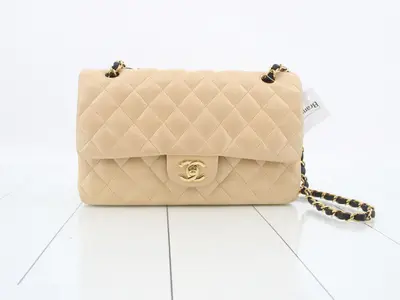 Matelassé 25 Chain Shoulder Bag, Beige, Series 9