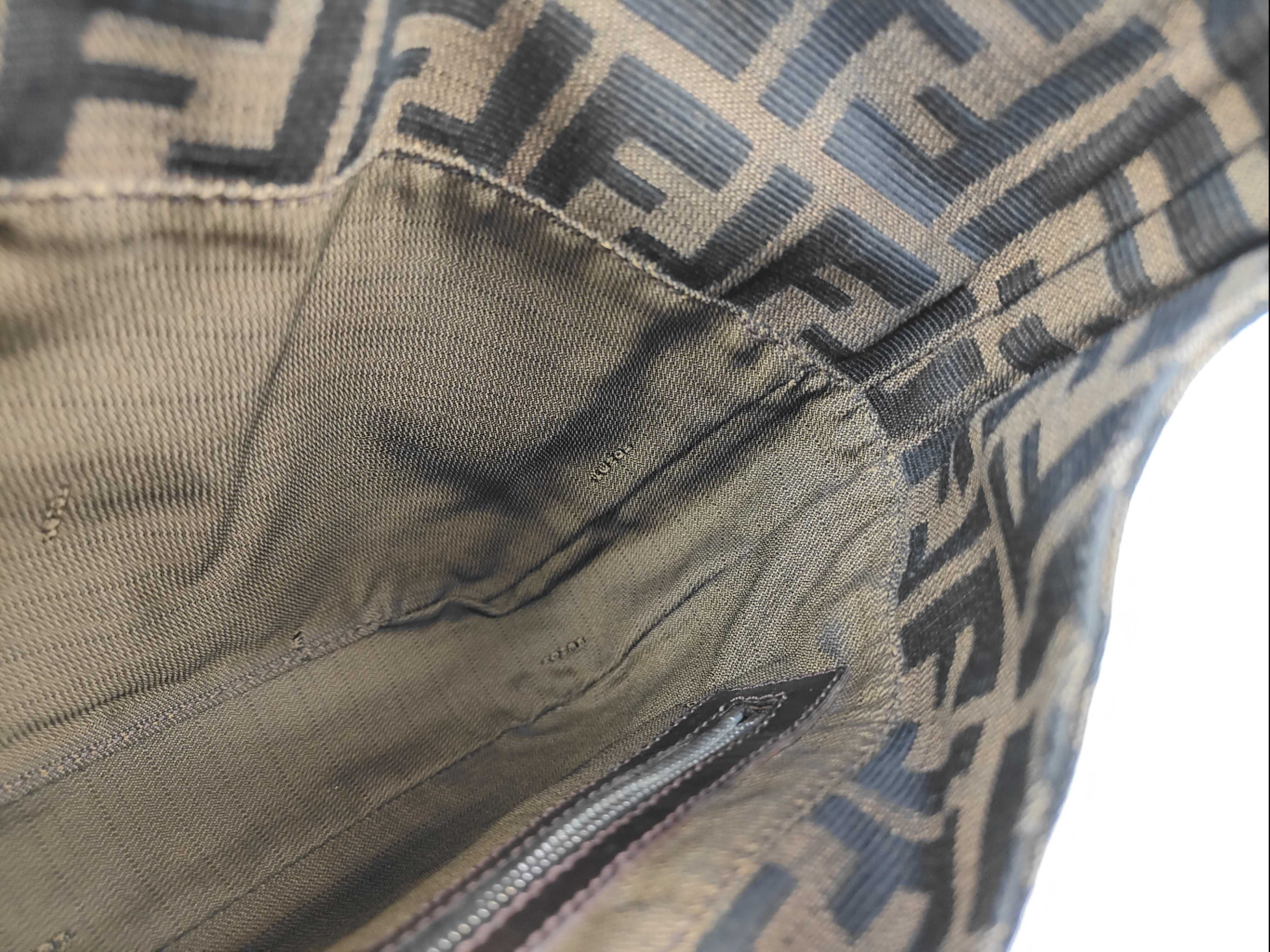 Zucca pattern Fendi Mamma Bucket Zucca canvas x leather shoulder bag brown shoulder bag — view 11