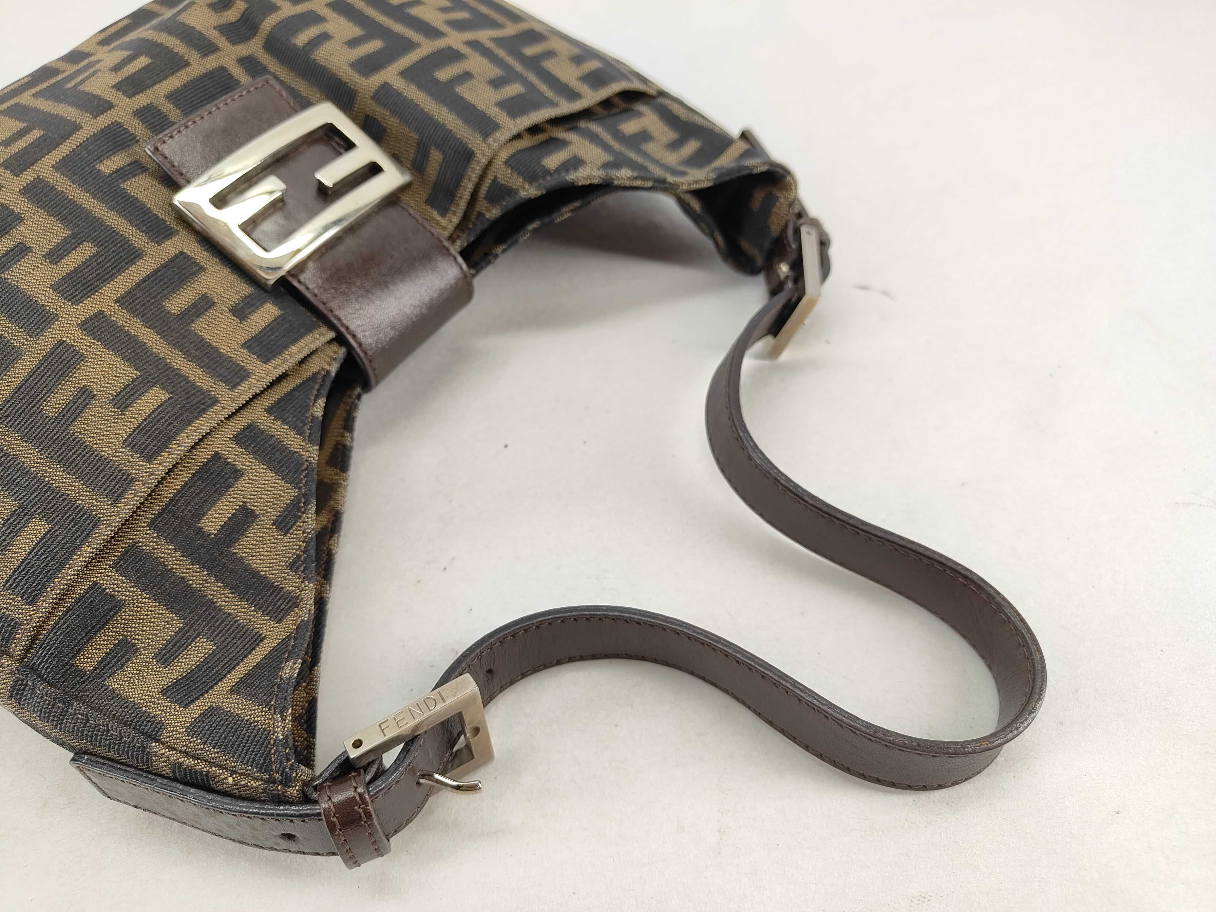 Zucca pattern Fendi Mamma Bucket Zucca canvas x leather shoulder bag brown shoulder bag — view 4