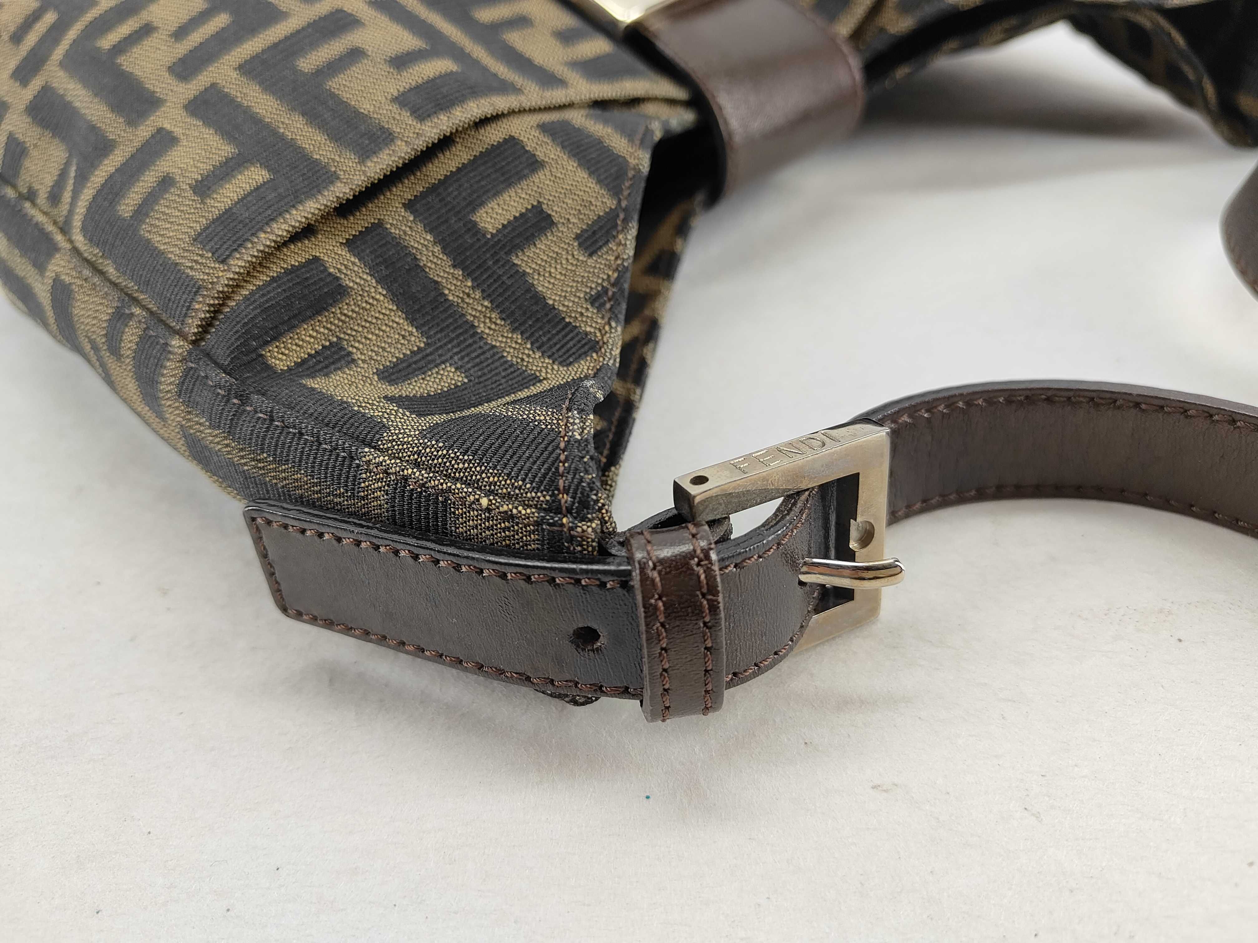 Zucca pattern Fendi Mamma Bucket Zucca canvas x leather shoulder bag brown shoulder bag — view 6