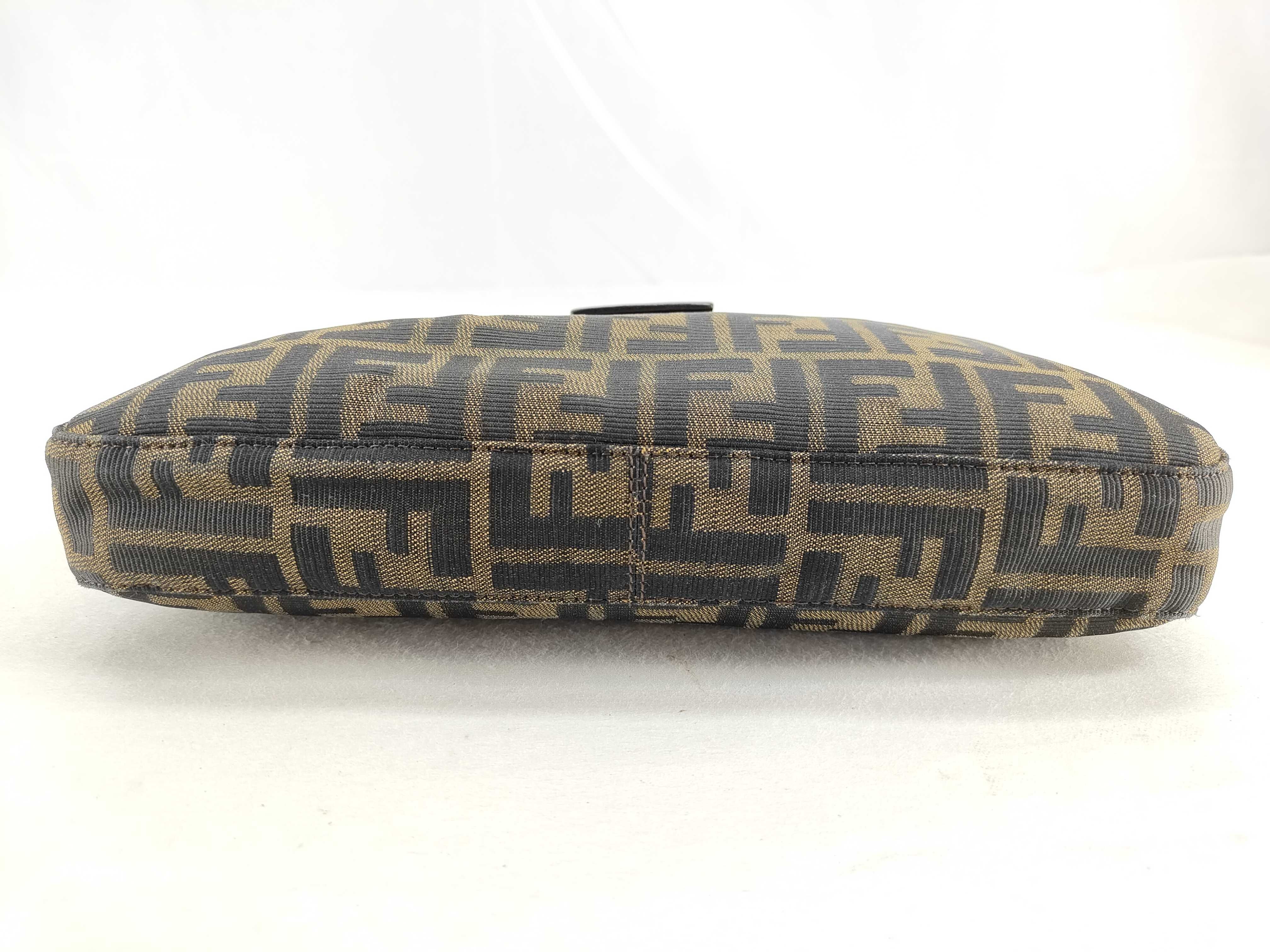 Zucca pattern Fendi Mamma Bucket Zucca canvas x leather shoulder bag brown shoulder bag — view 8