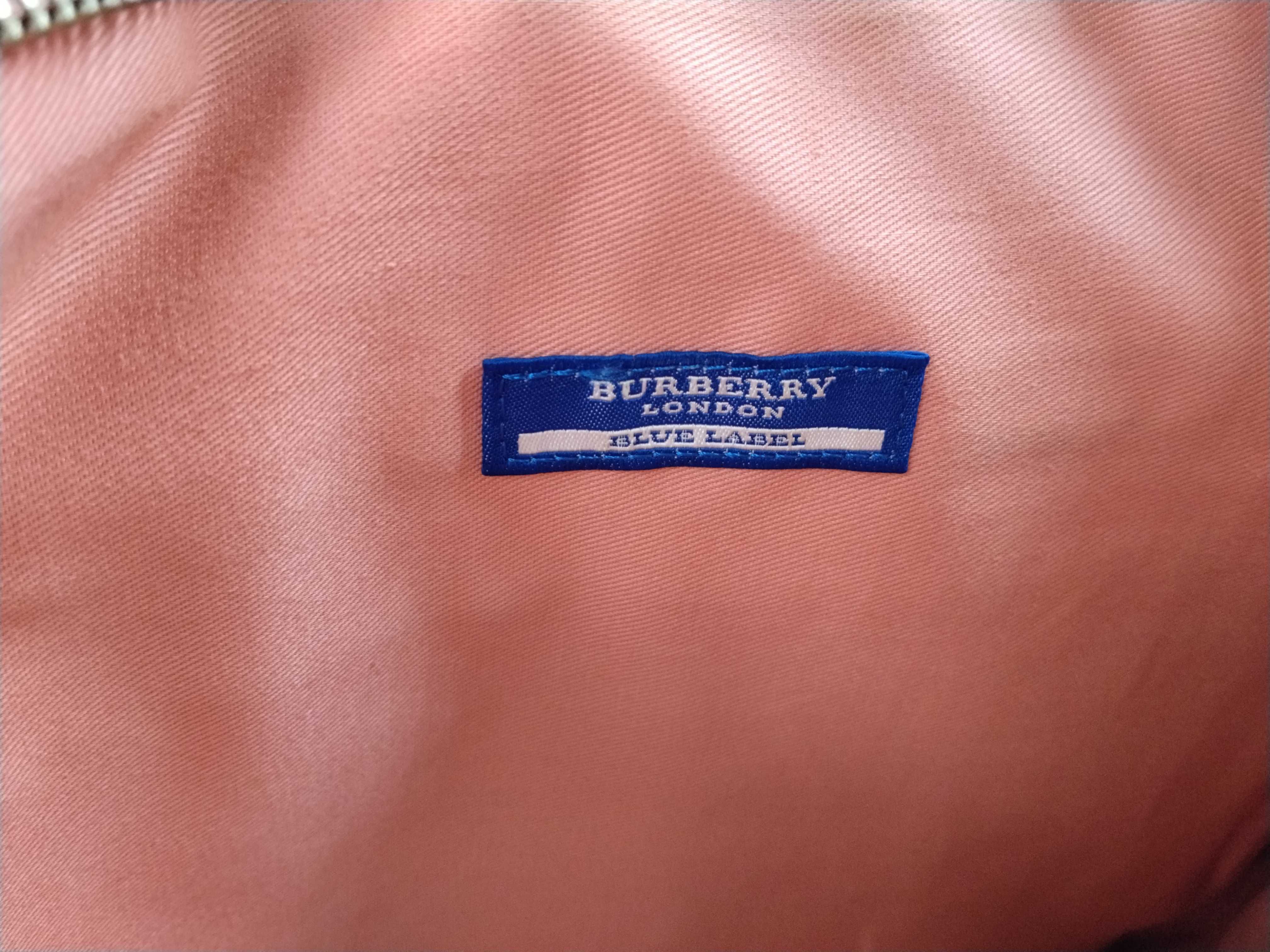 Blue Label Canvas Shoulder Bag, Pink, Checked Bottom — view 12