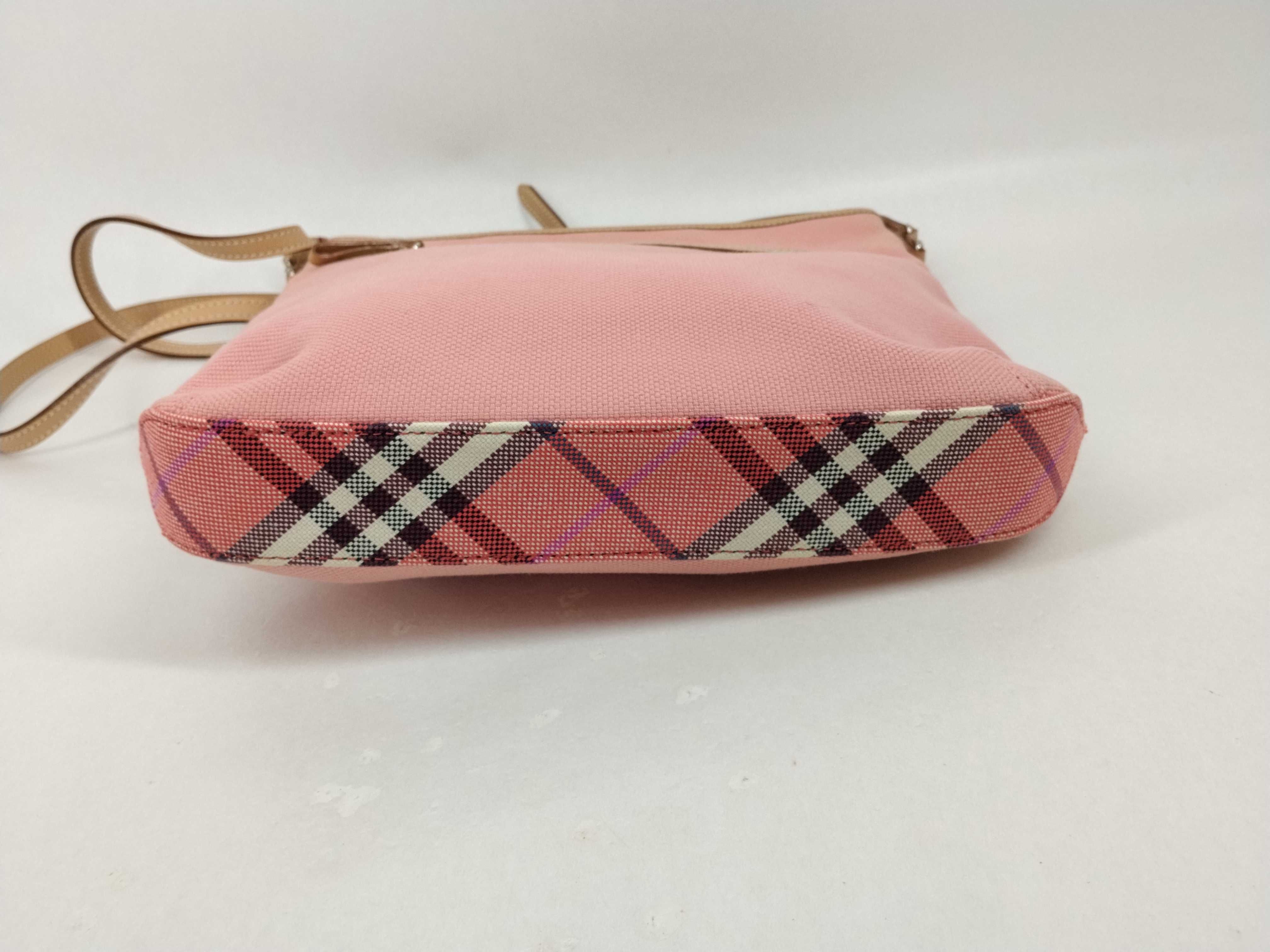 Blue Label Canvas Shoulder Bag, Pink, Checked Bottom — view 3