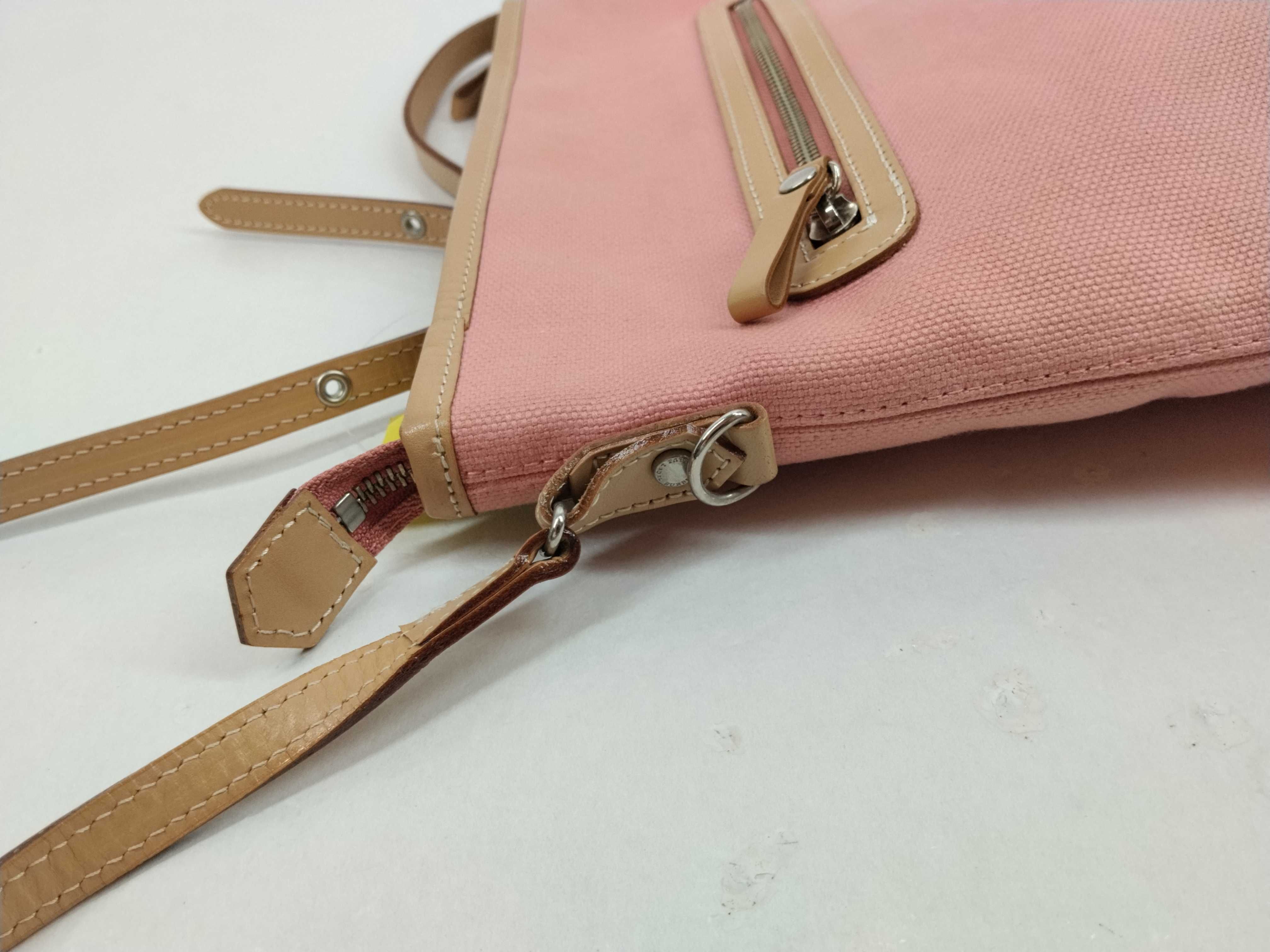 Blue Label Canvas Shoulder Bag, Pink, Checked Bottom — view 5