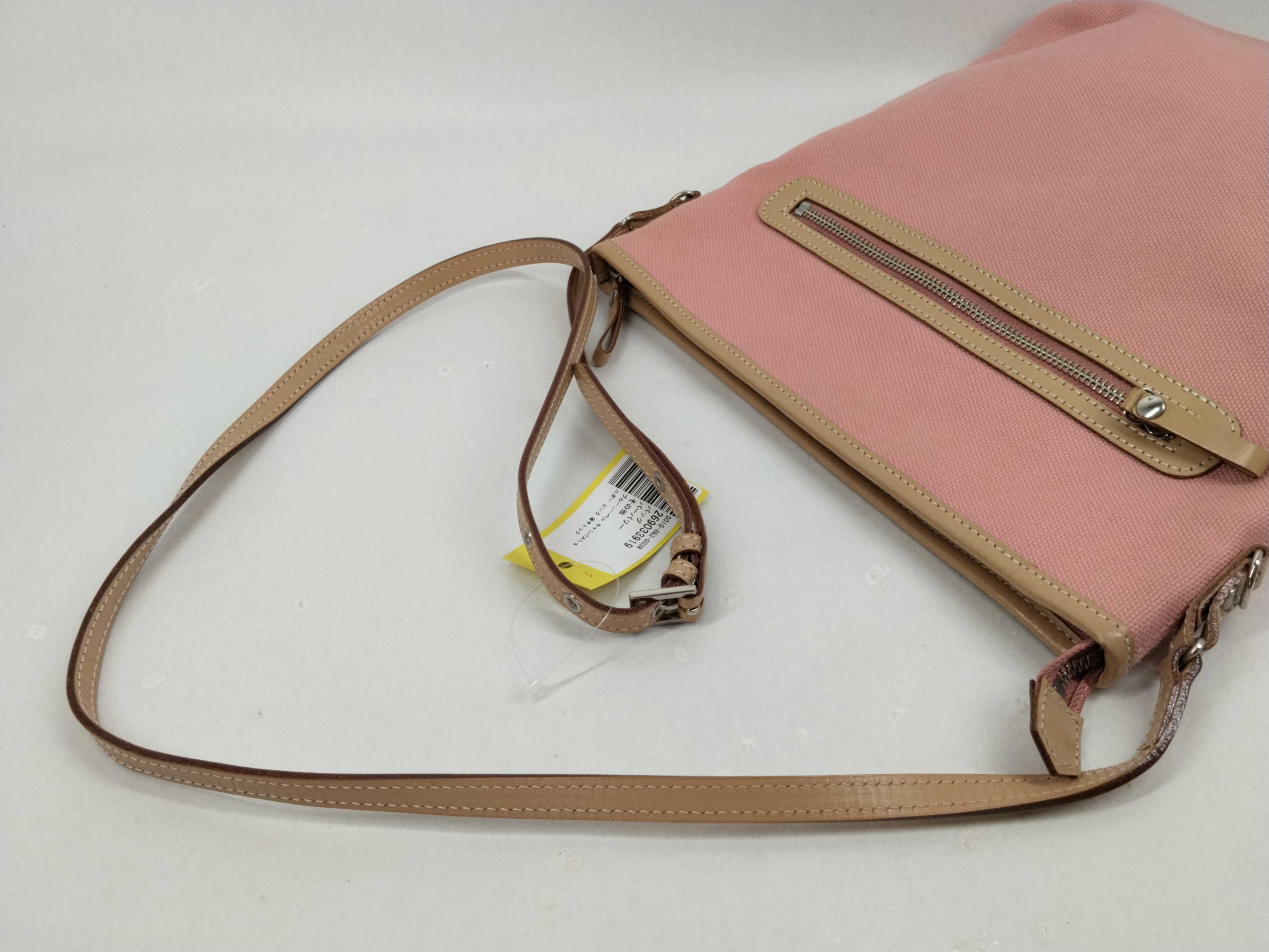 Blue Label Canvas Shoulder Bag, Pink, Checked Bottom — view 6