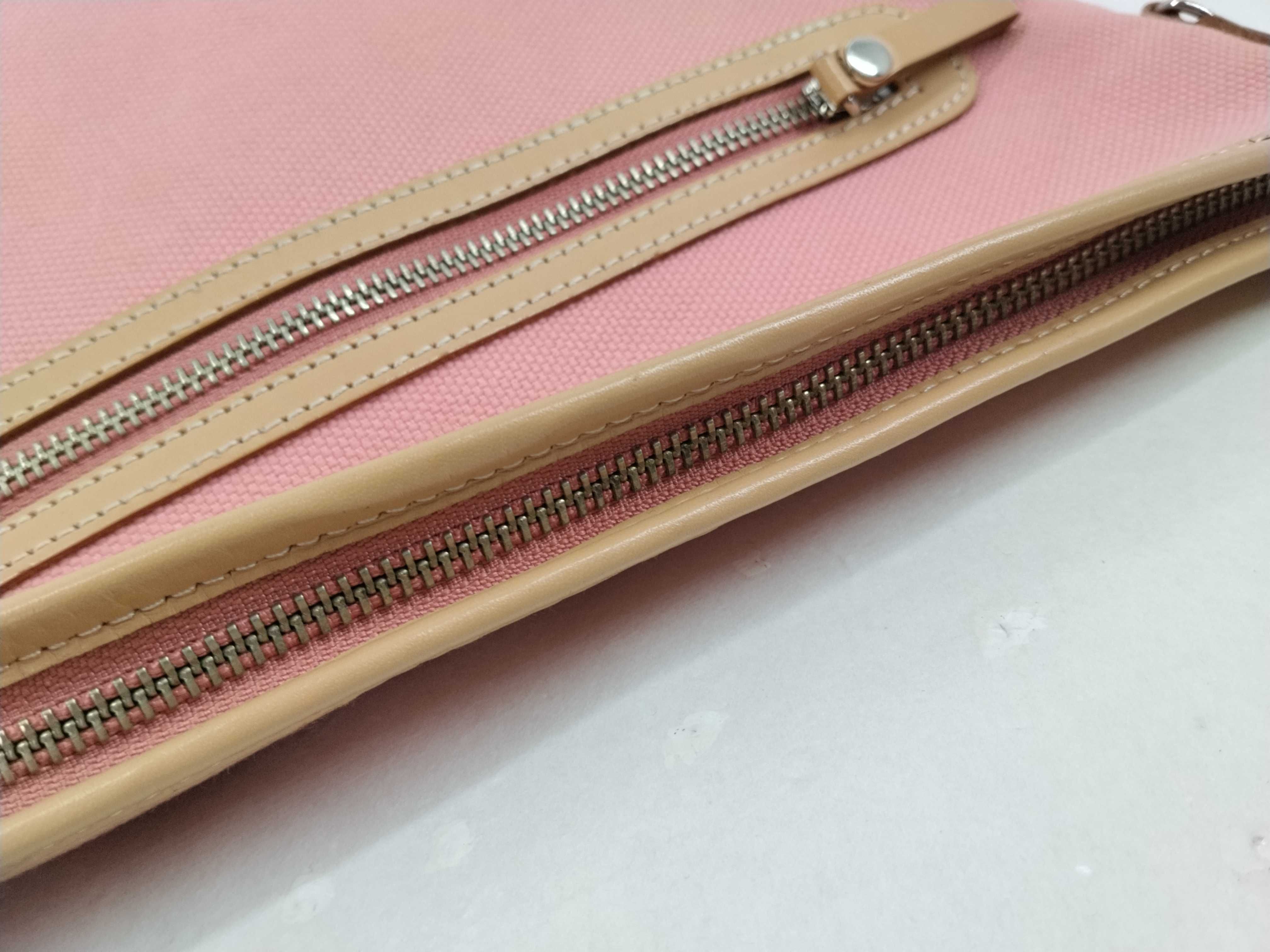 Blue Label Canvas Shoulder Bag, Pink, Checked Bottom — view 8