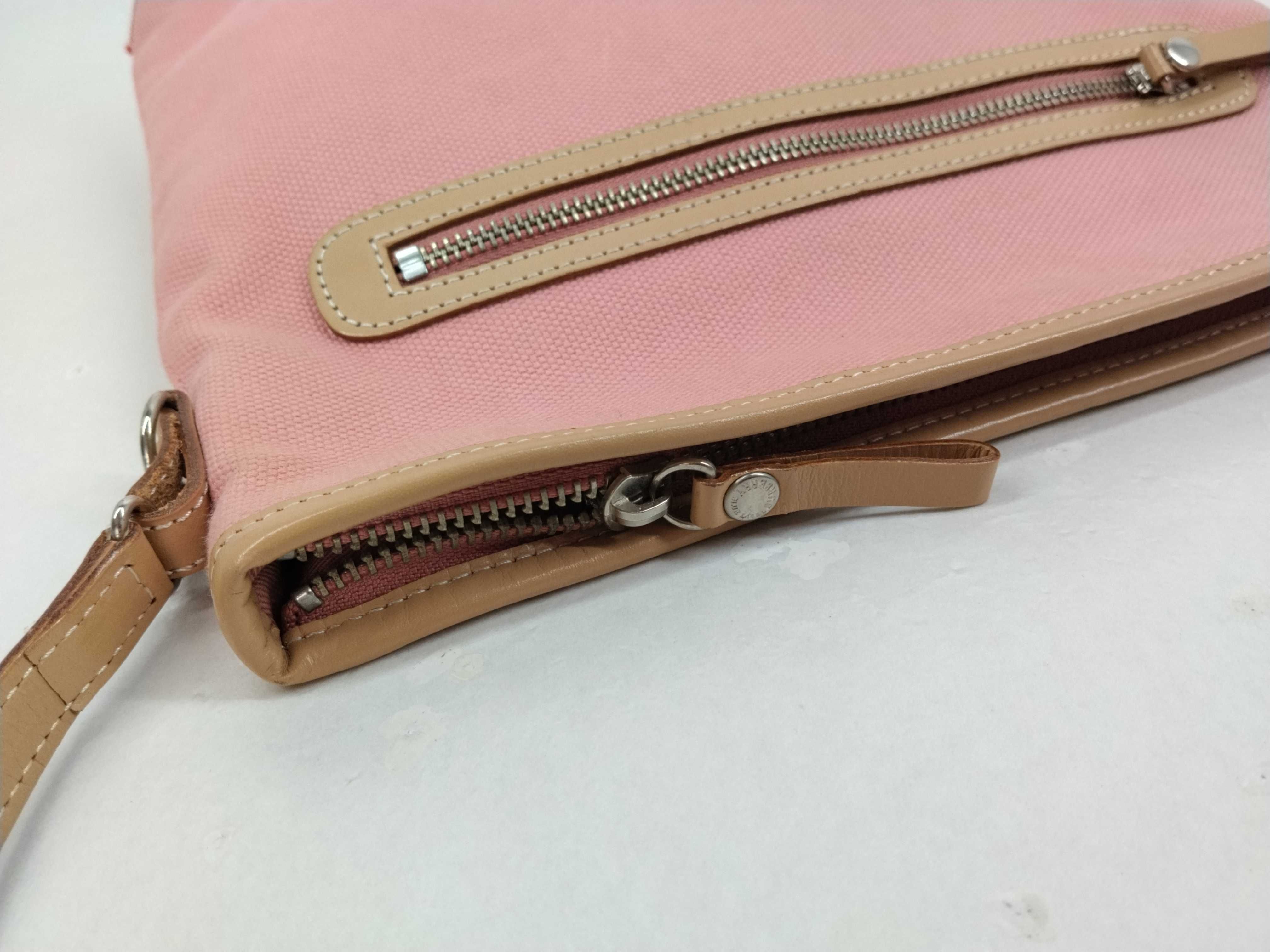 Blue Label Canvas Shoulder Bag, Pink, Checked Bottom — view 9