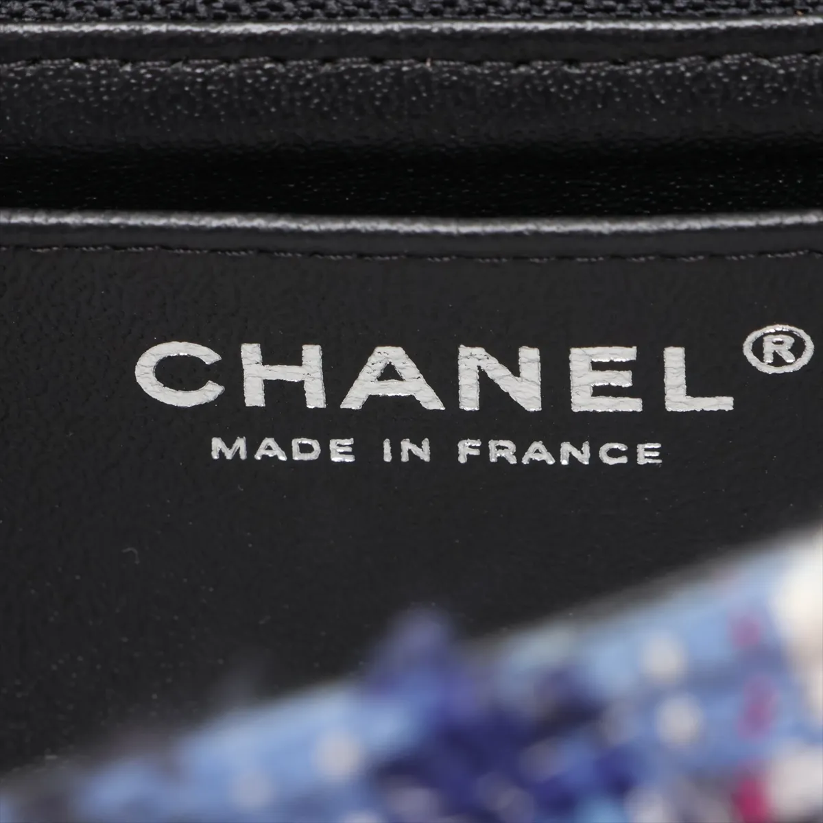 [Individually packaged] Chanel Mini Matelassé 20 Tweed Single Flap Single Chain Bag, Blue, Silver Hardware, 26447283, Serial Number 26, A69900 — view 10