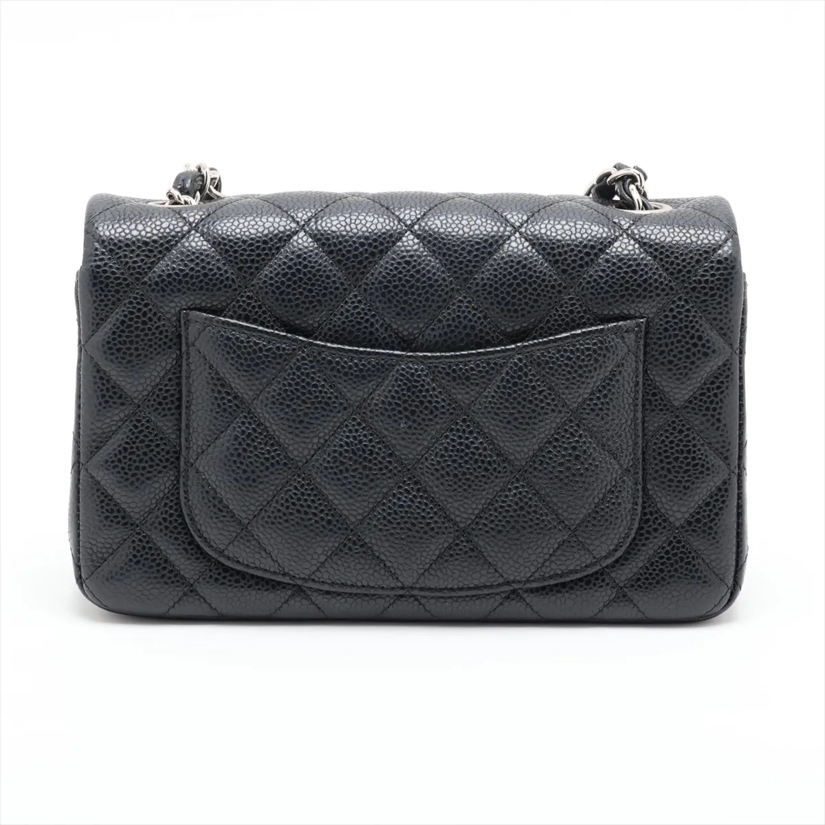 [Individually packaged] Chanel Mini Matelassé 20 Caviar Skin Double Flap Double Chain Bag, Black with Silver Hardware, 25604045, Serial Number 25-series, A69900 — view 2