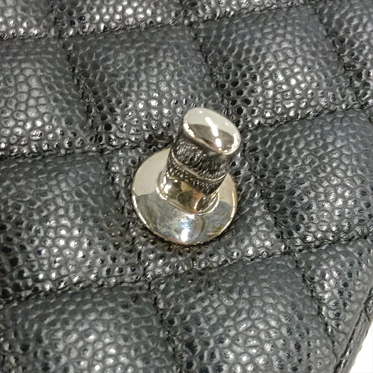 [Individually packaged] Chanel Mini Matelassé 20 Caviar Skin Double Flap Double Chain Bag, Black with Silver Hardware, 25604045, Serial Number 25-series, A69900 — view 11