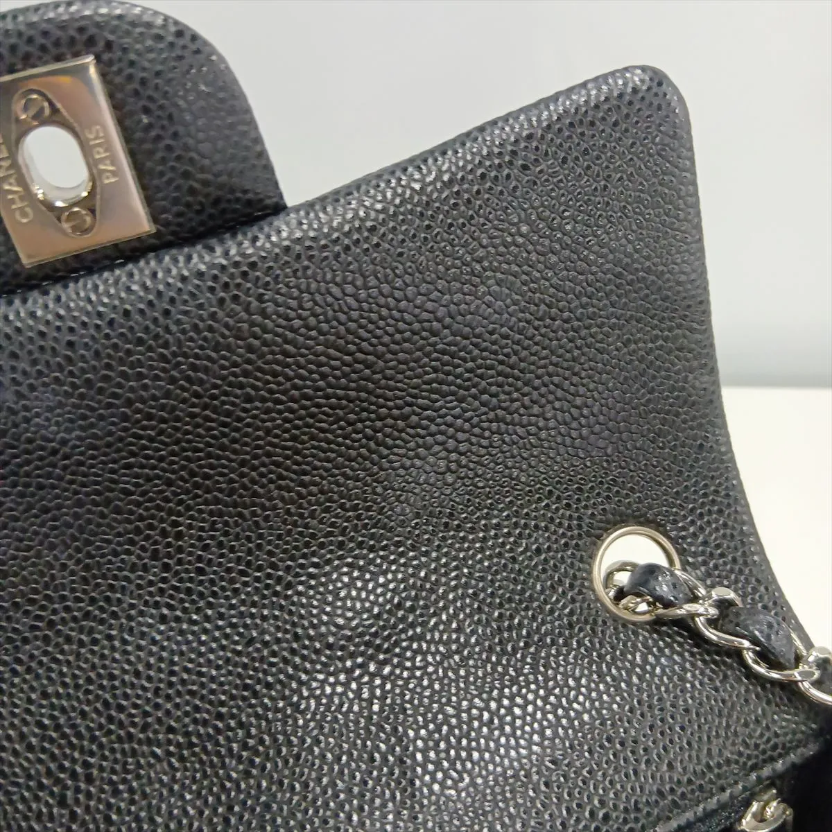 [Individually packaged] Chanel Mini Matelassé 20 Caviar Skin Double Flap Double Chain Bag, Black with Silver Hardware, 25604045, Serial Number 25-series, A69900 — view 13