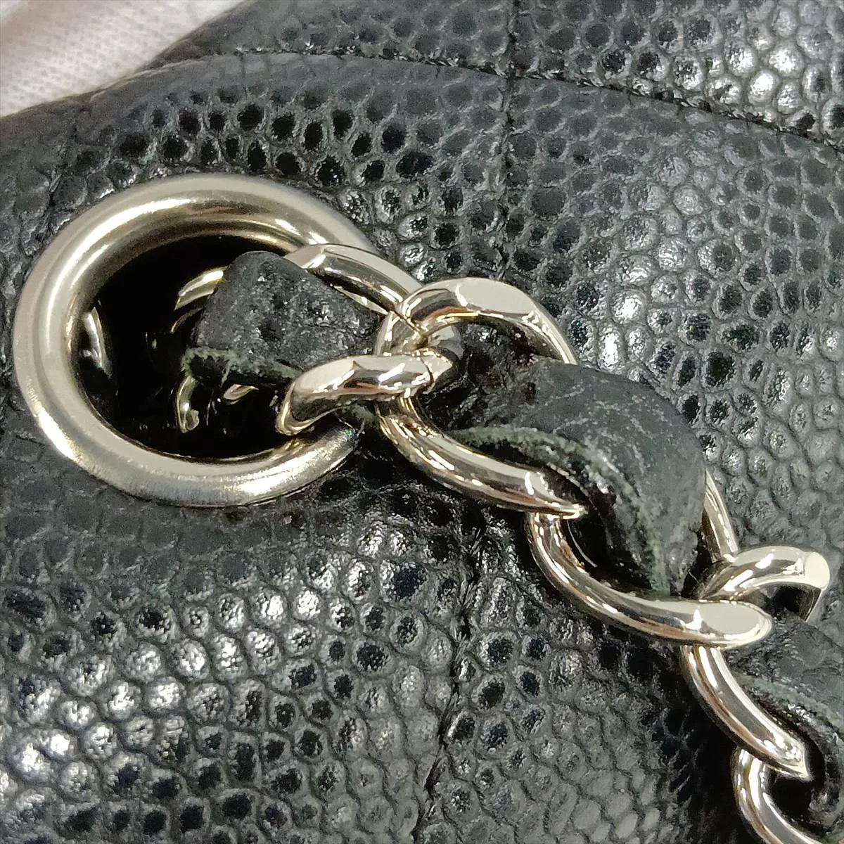 [Individually packaged] Chanel Mini Matelassé 20 Caviar Skin Double Flap Double Chain Bag, Black with Silver Hardware, 25604045, Serial Number 25-series, A69900 — view 15