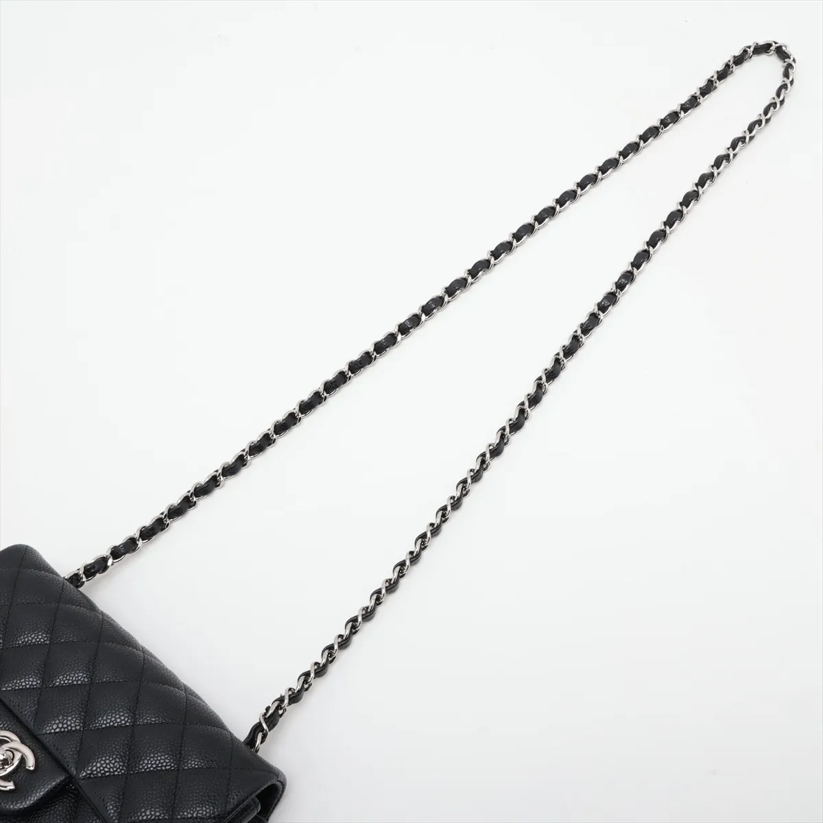 [Individually packaged] Chanel Mini Matelassé 20 Caviar Skin Double Flap Double Chain Bag, Black with Silver Hardware, 25604045, Serial Number 25-series, A69900 — view 5