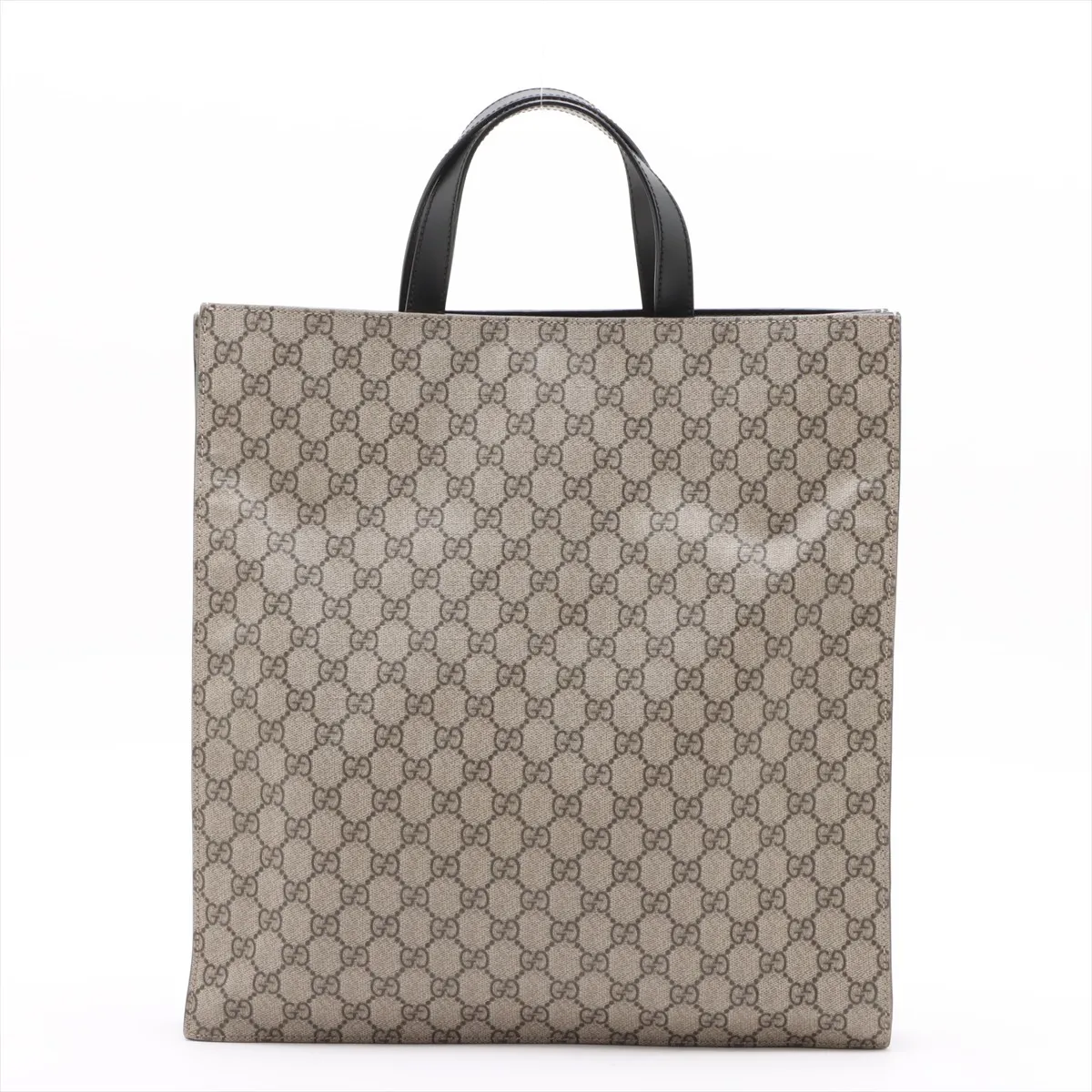 GG Supreme PVC x Leather 2WAY Tote Bag Beige x Black 456217 — view 2