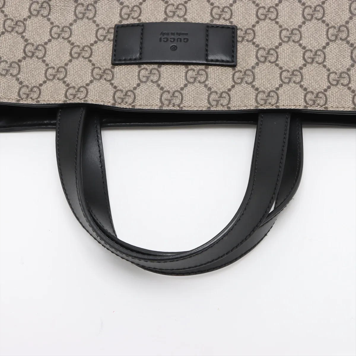 GG Supreme PVC x Leather 2WAY Tote Bag Beige x Black 456217 — view 5