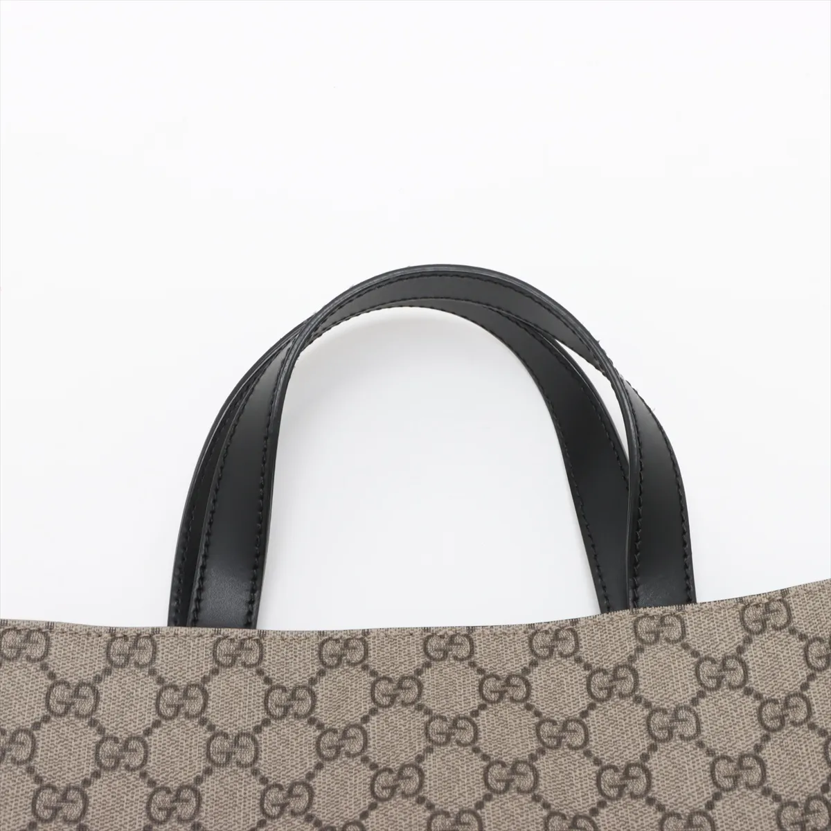 GG Supreme PVC x Leather 2WAY Tote Bag Beige x Black 456217 — view 6
