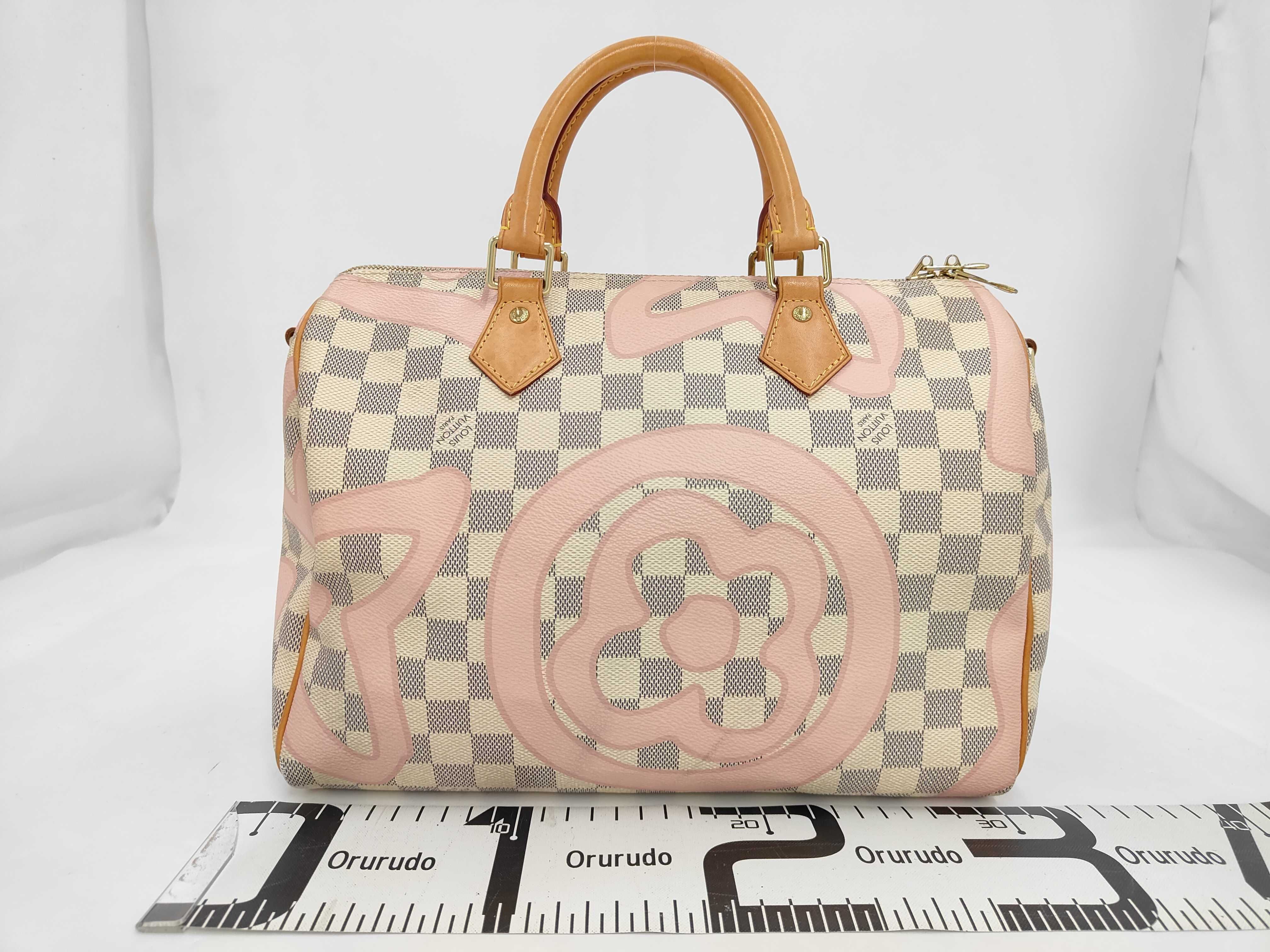 LV Speedy Bandoulière 30 N41052 Azur Rose Ballerine Handbag — view 2