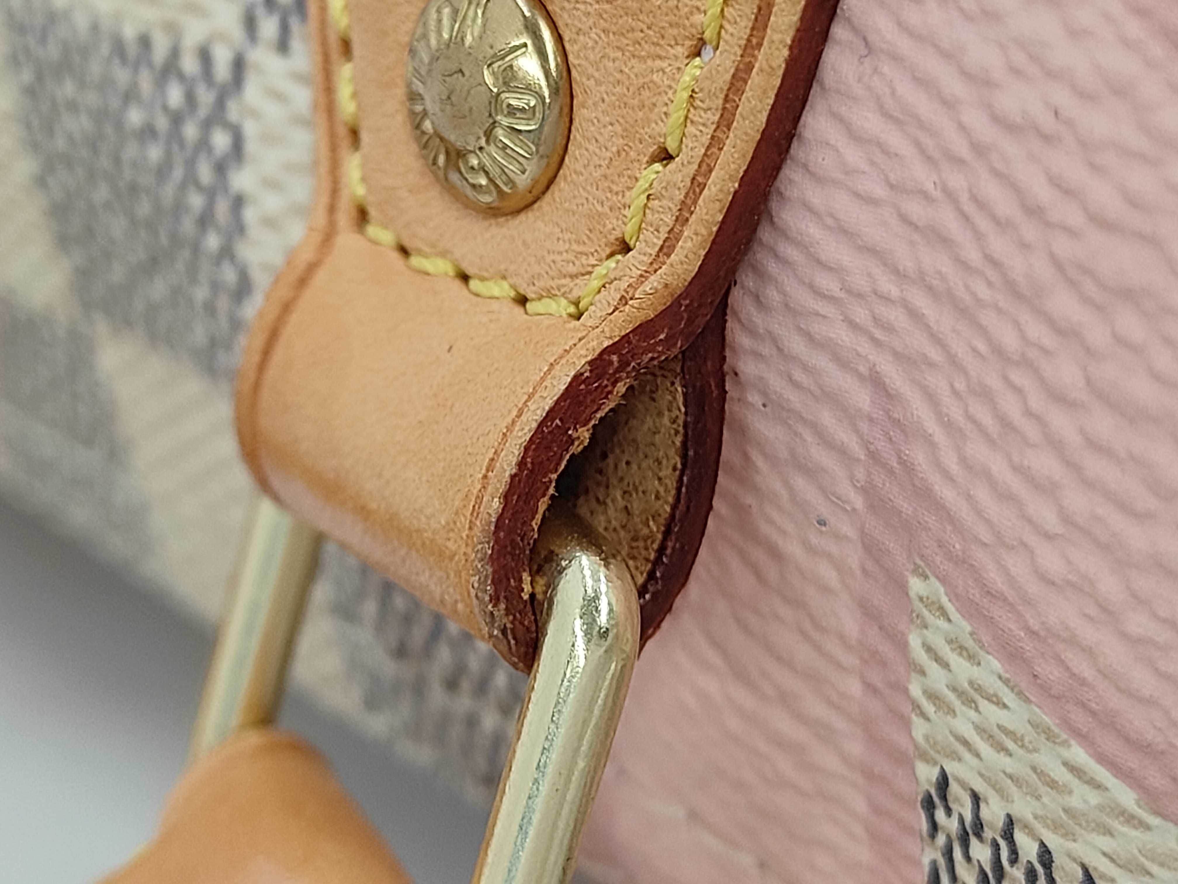 LV Speedy Bandoulière 30 N41052 Azur Rose Ballerine Handbag — view 6