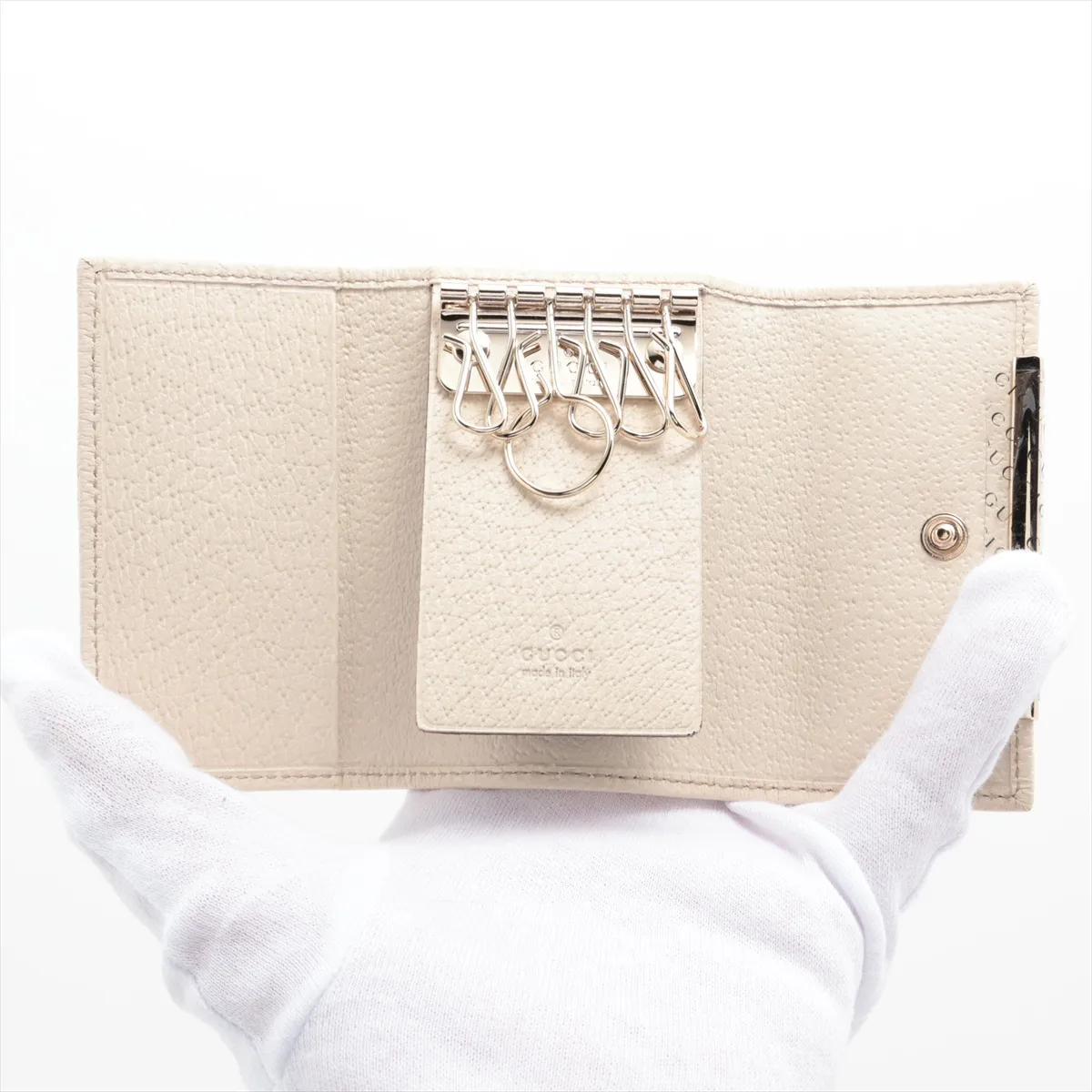 GG Canvas 127048 Canvas x Leather Key Case Beige — view 4