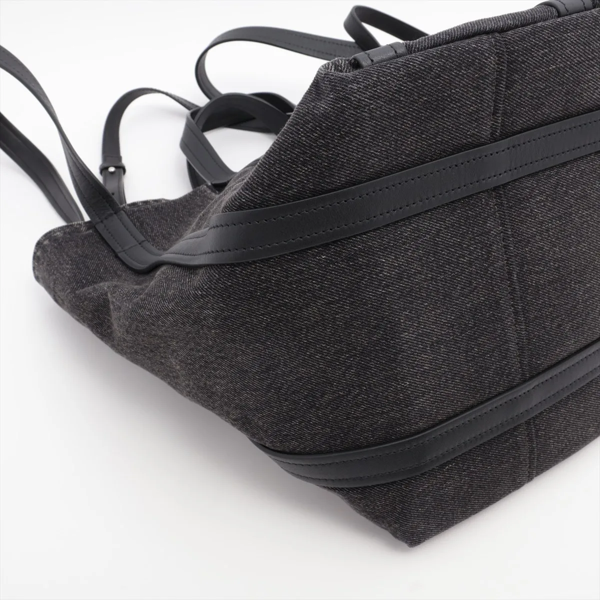 Everyday North South Small Denim x Leather 2WAY Handbag Black 672791 — view 4