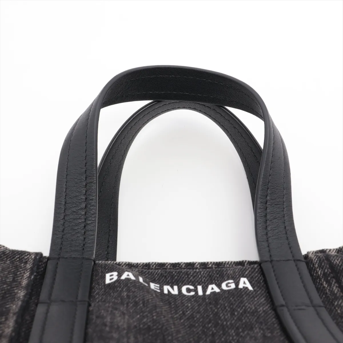 Everyday North South Small Denim x Leather 2WAY Handbag Black 672791 — view 6