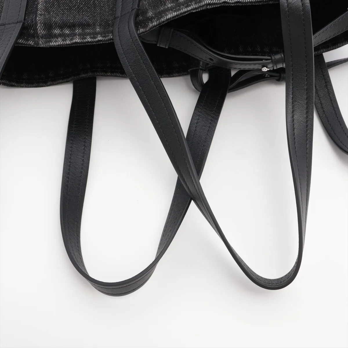 Everyday North South Small Denim x Leather 2WAY Handbag Black 672791 — view 7