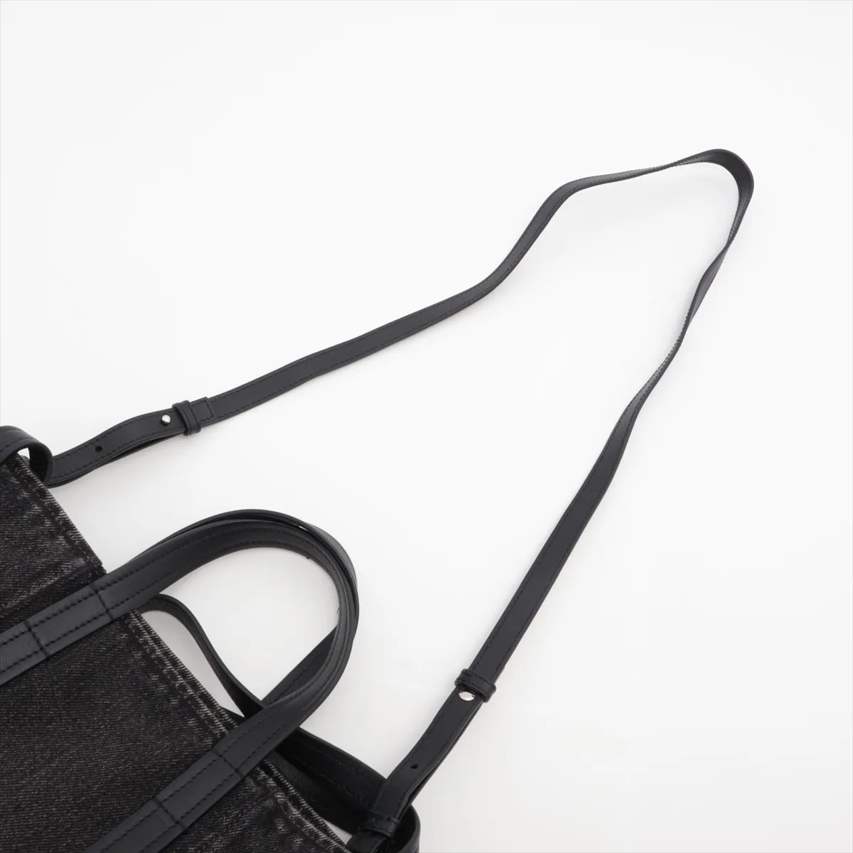 Everyday North South Small Denim x Leather 2WAY Handbag Black 672791 — view 9