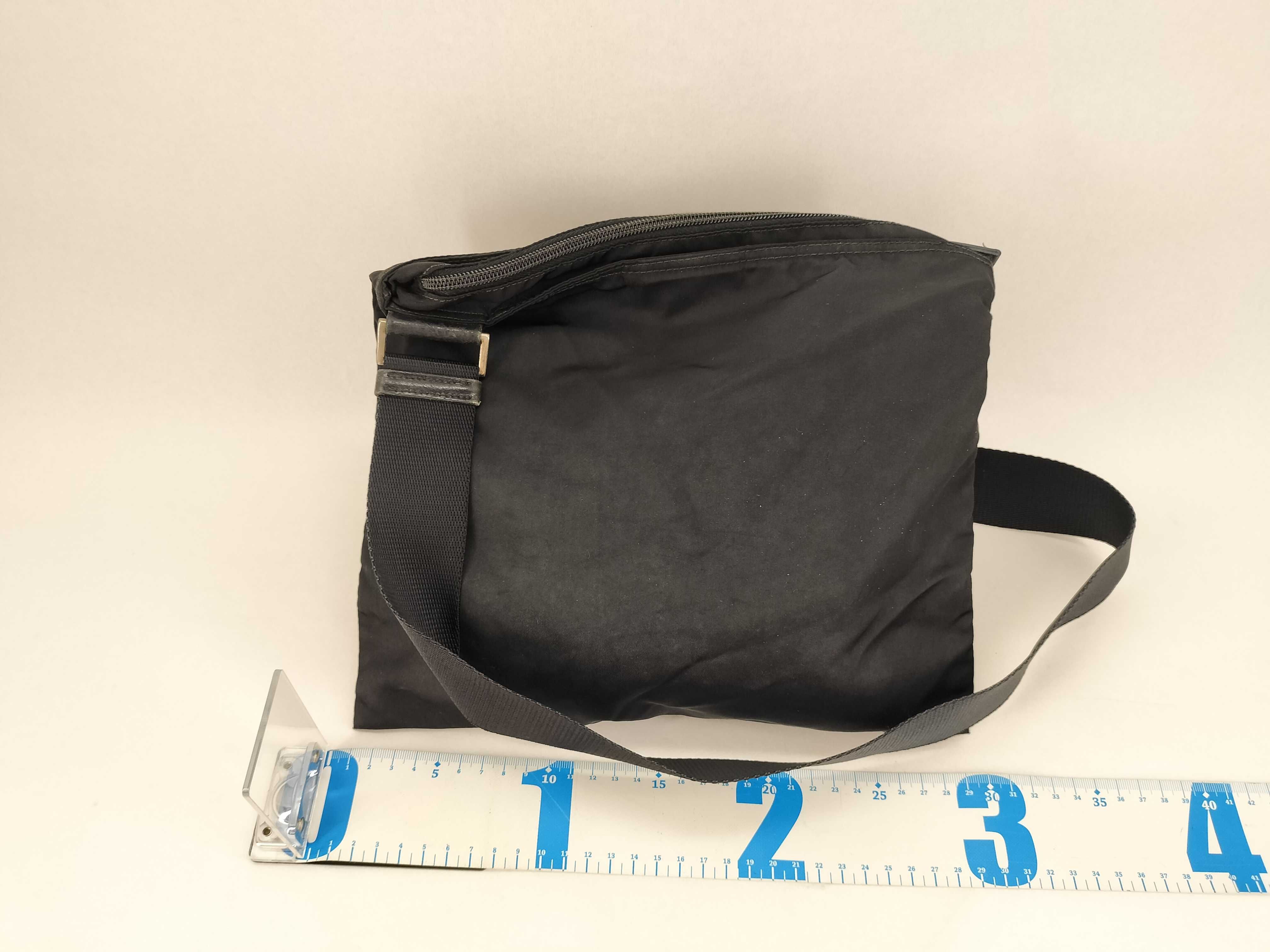 Nylon Shoulder Bag (Black, no gusset) — view 2