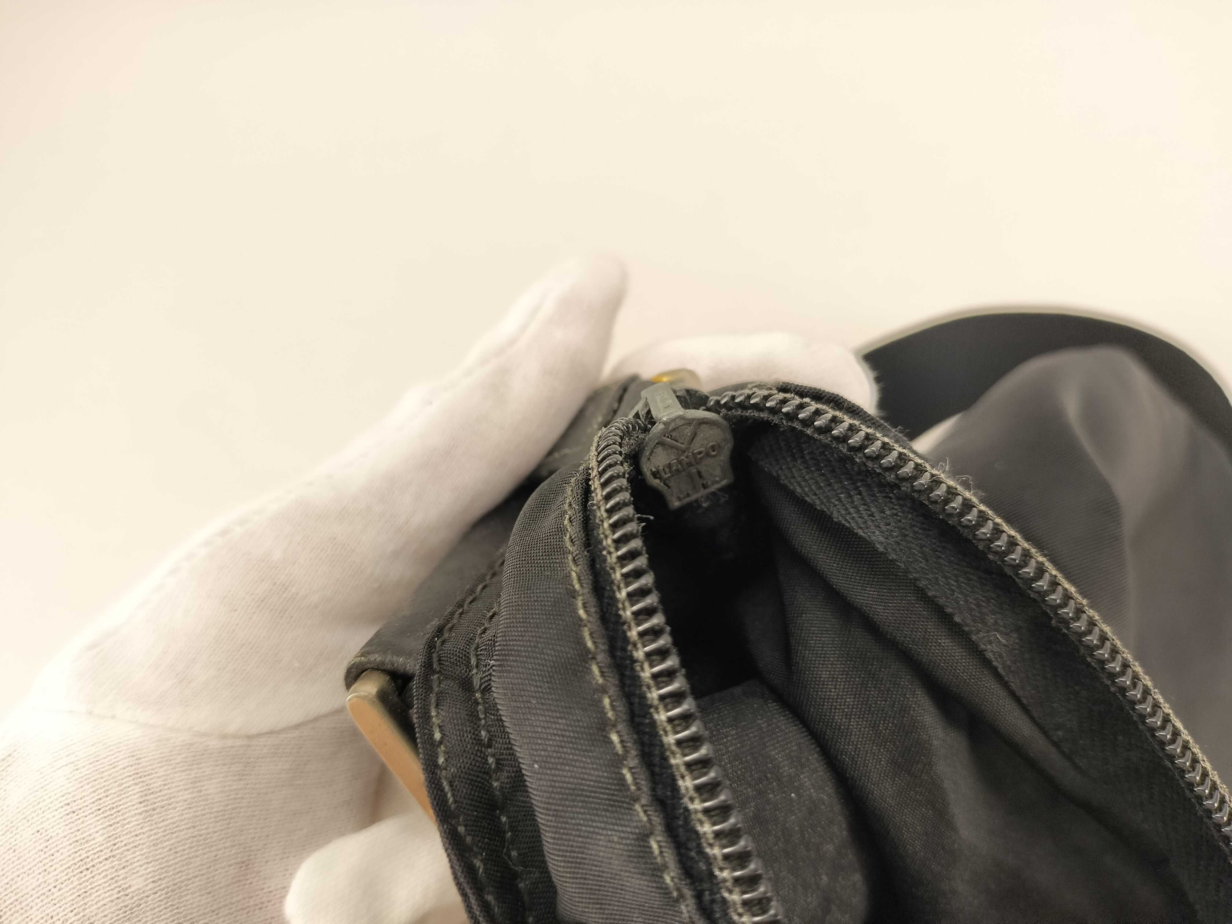 Nylon Shoulder Bag (Black, no gusset) — view 11