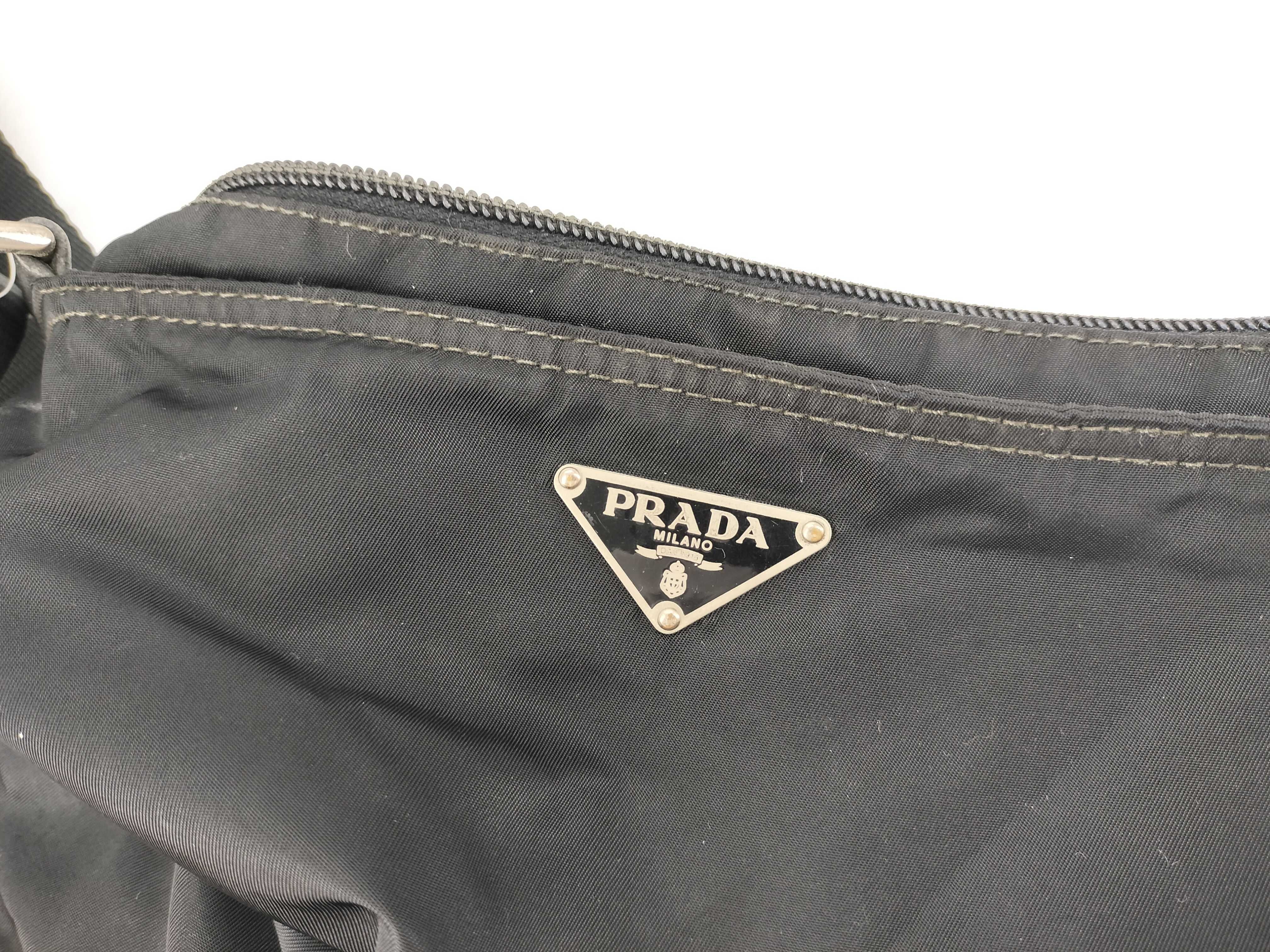 Nylon Shoulder Bag (Black, no gusset) — view 13