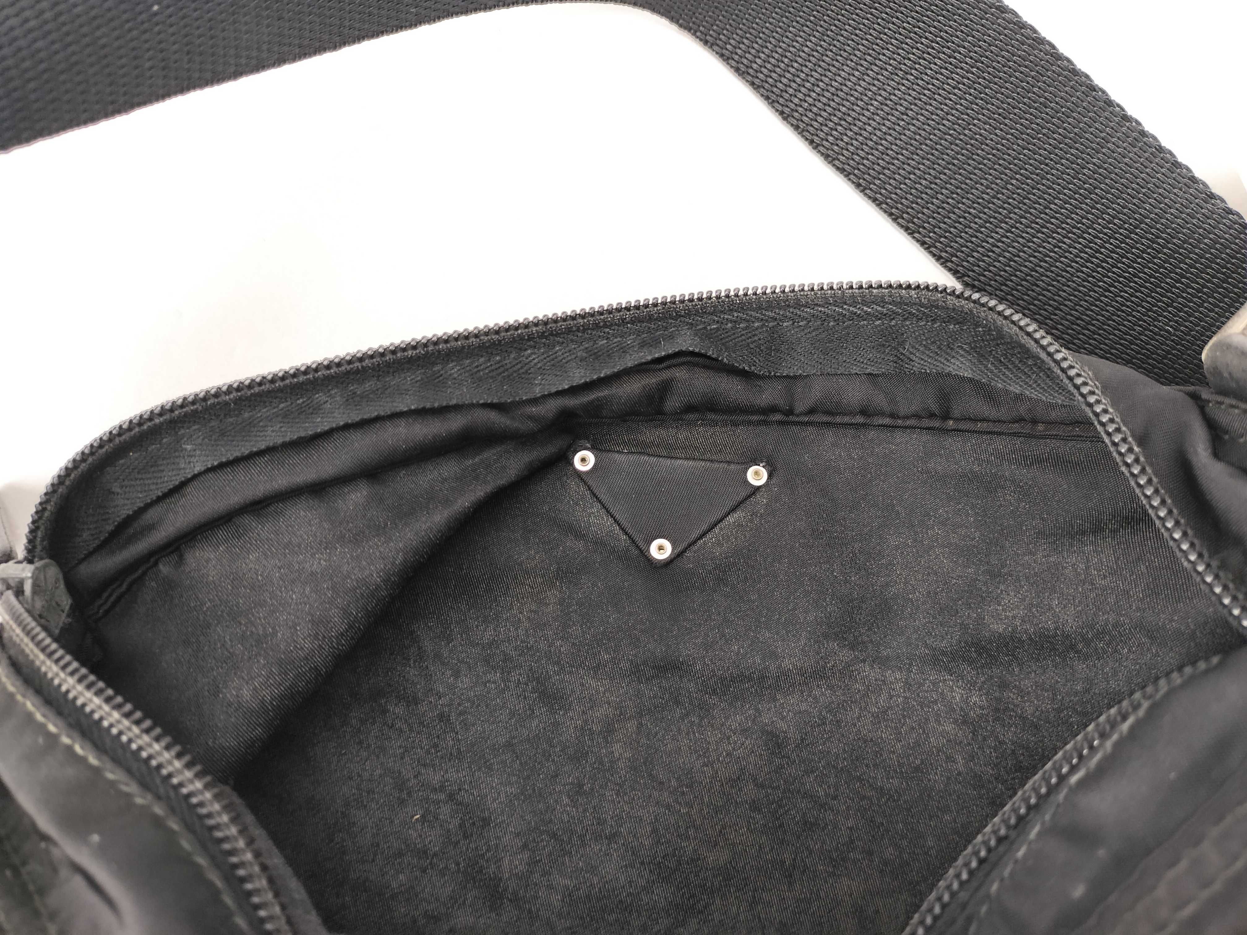 Nylon Shoulder Bag (Black, no gusset) — view 15