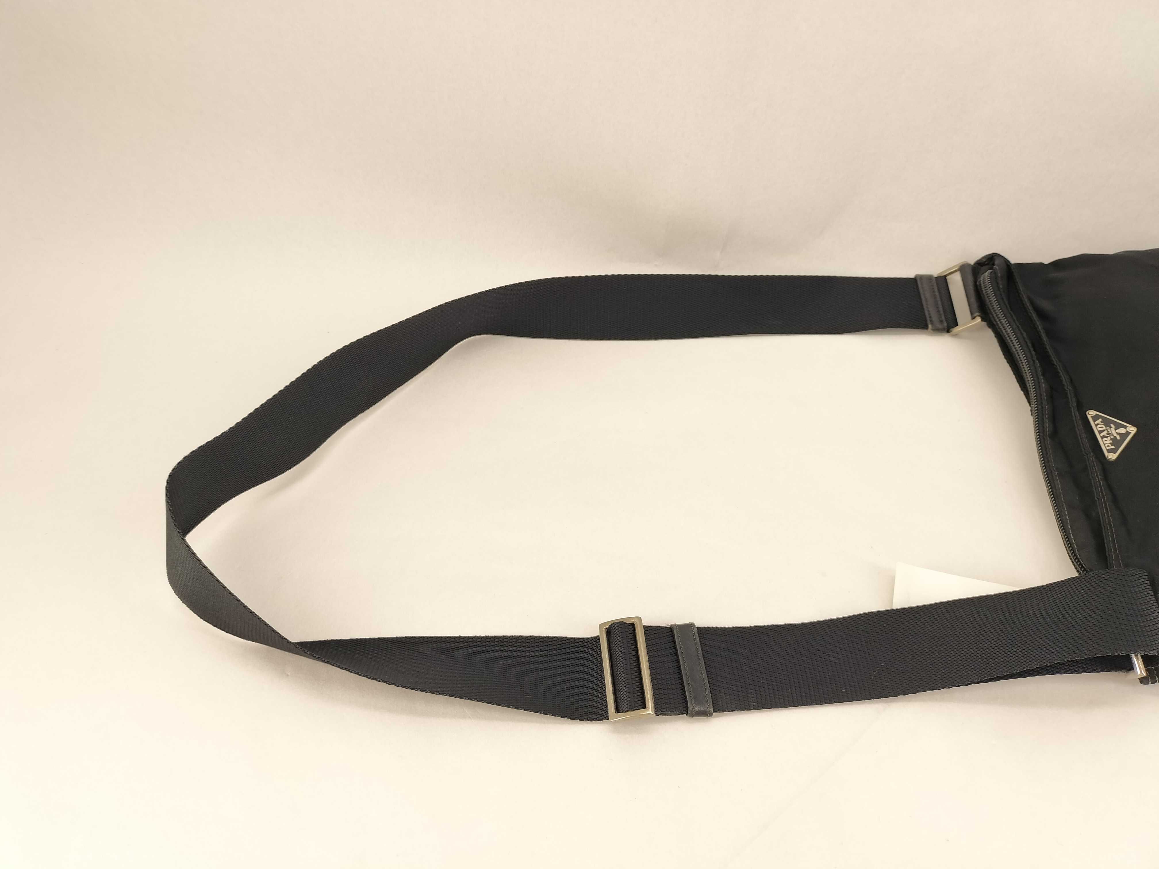 Nylon Shoulder Bag (Black, no gusset) — view 3