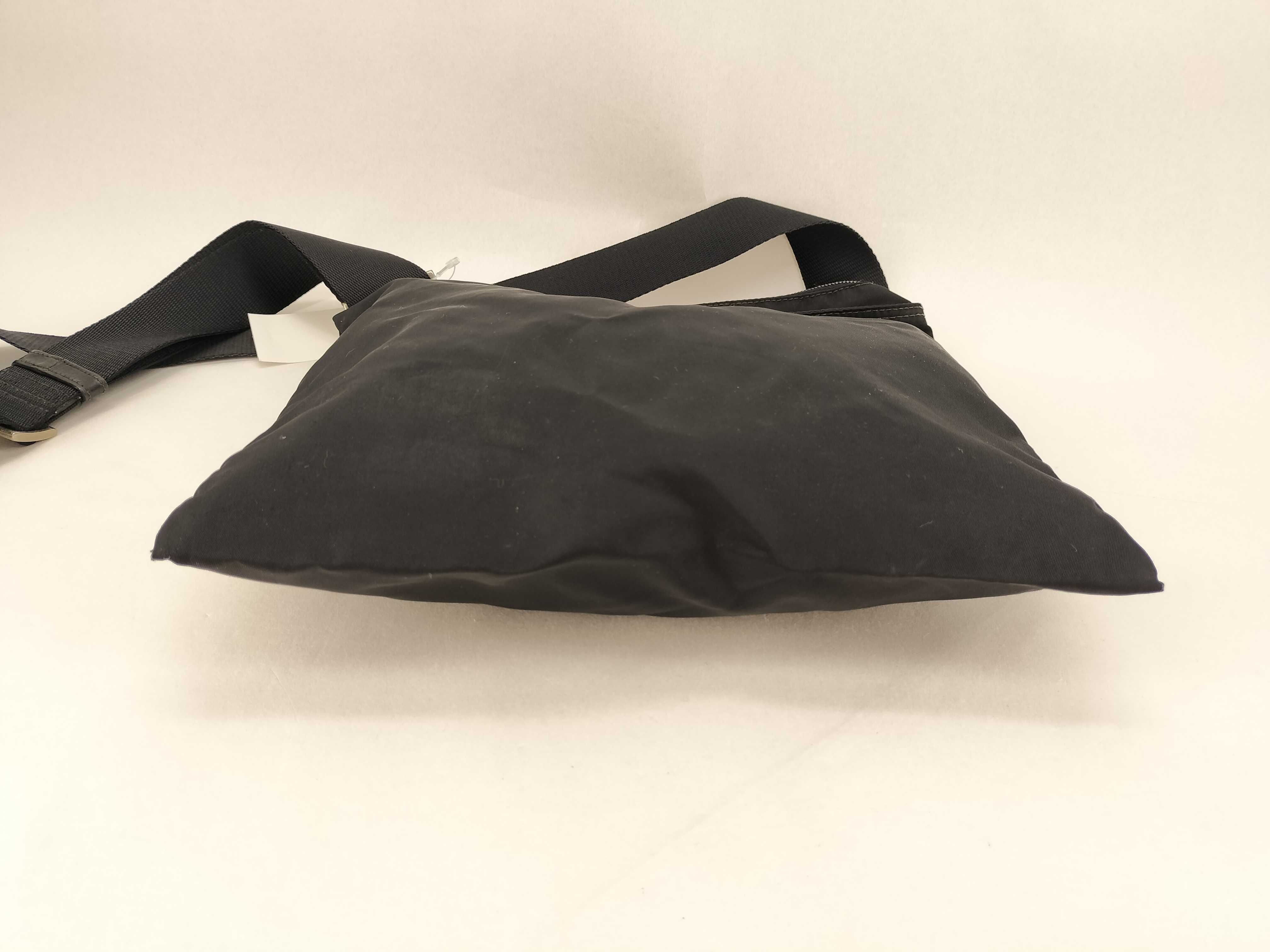 Nylon Shoulder Bag (Black, no gusset) — view 6
