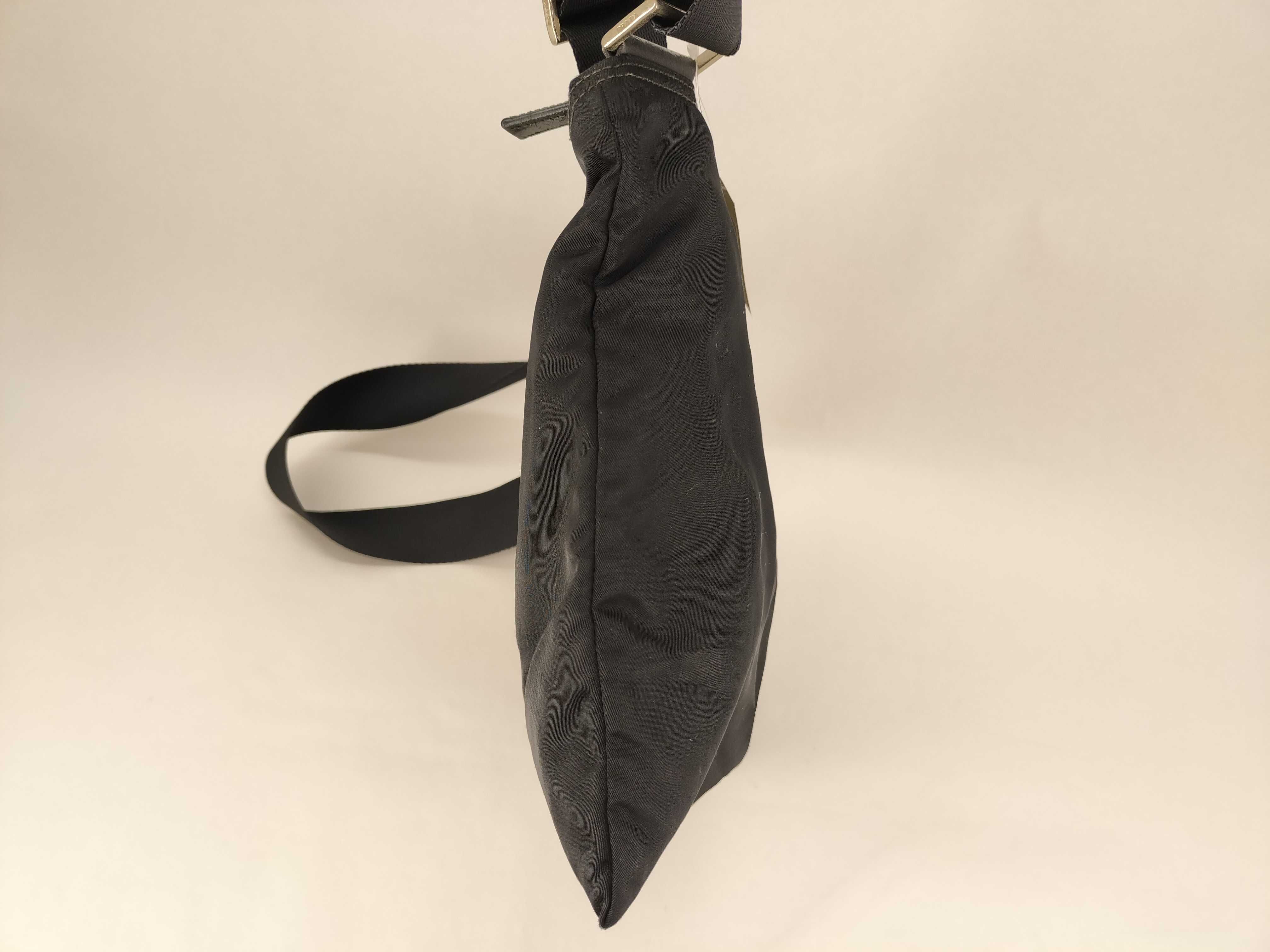Nylon Shoulder Bag (Black, no gusset) — view 8