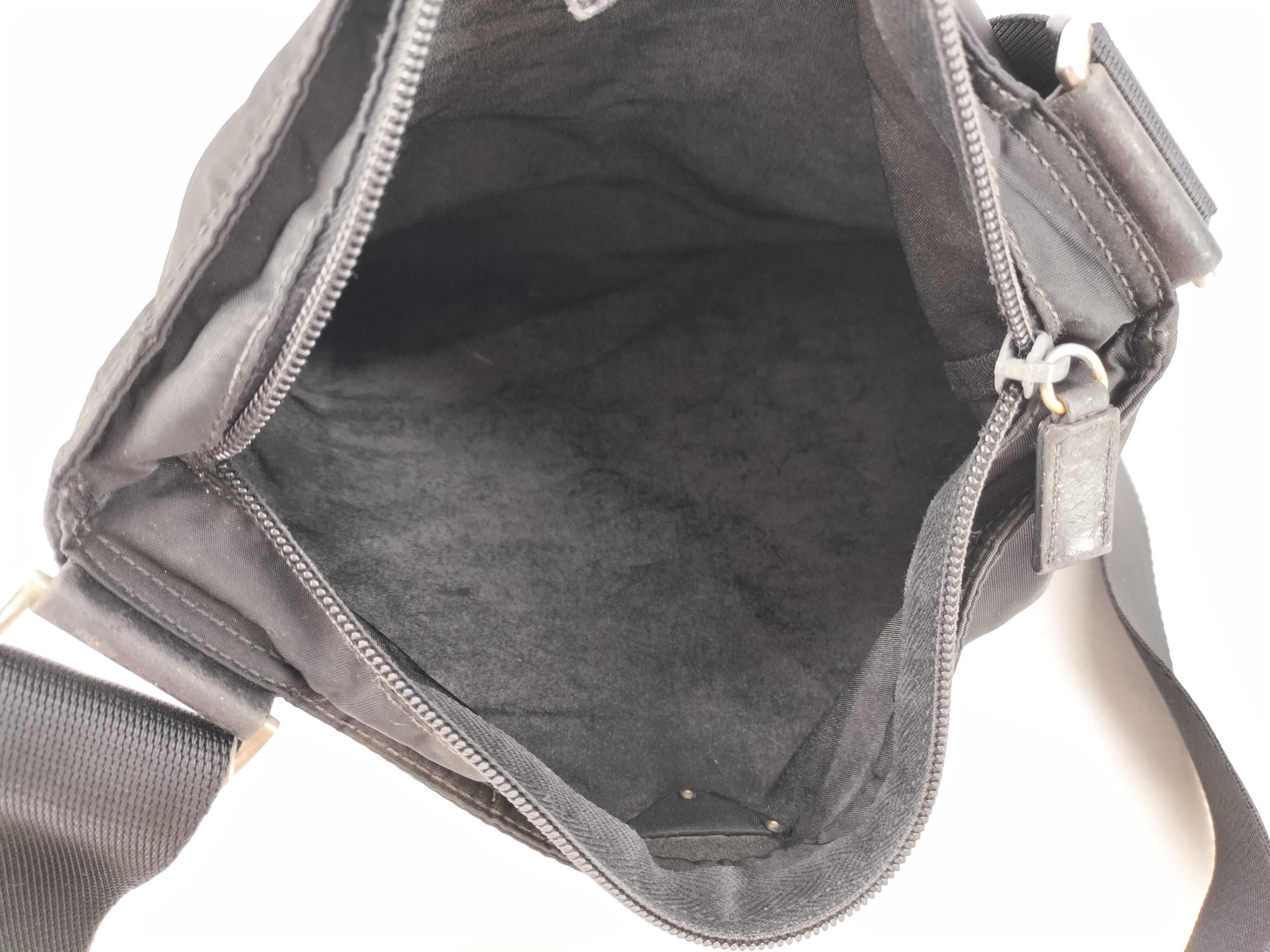 Nylon Shoulder Bag (Black, no gusset) — view 9